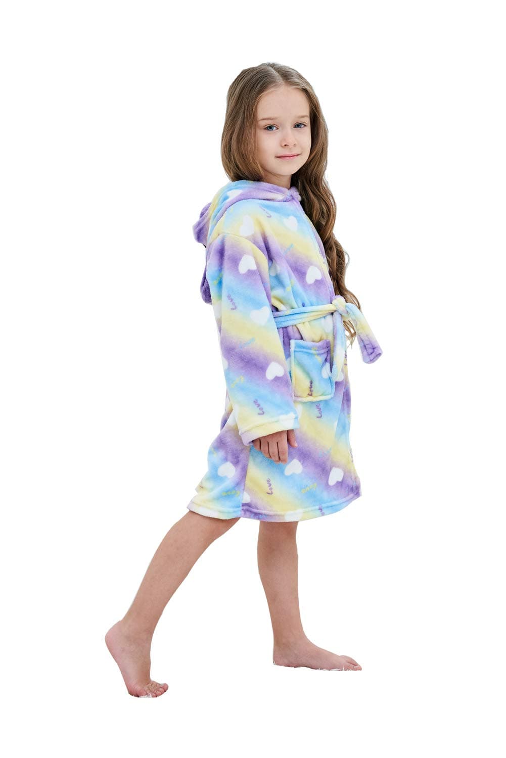 NewPlushUnisex Children's Flannel Unicorn Bathrobes Hoodie Unicorns Gifts for Girls