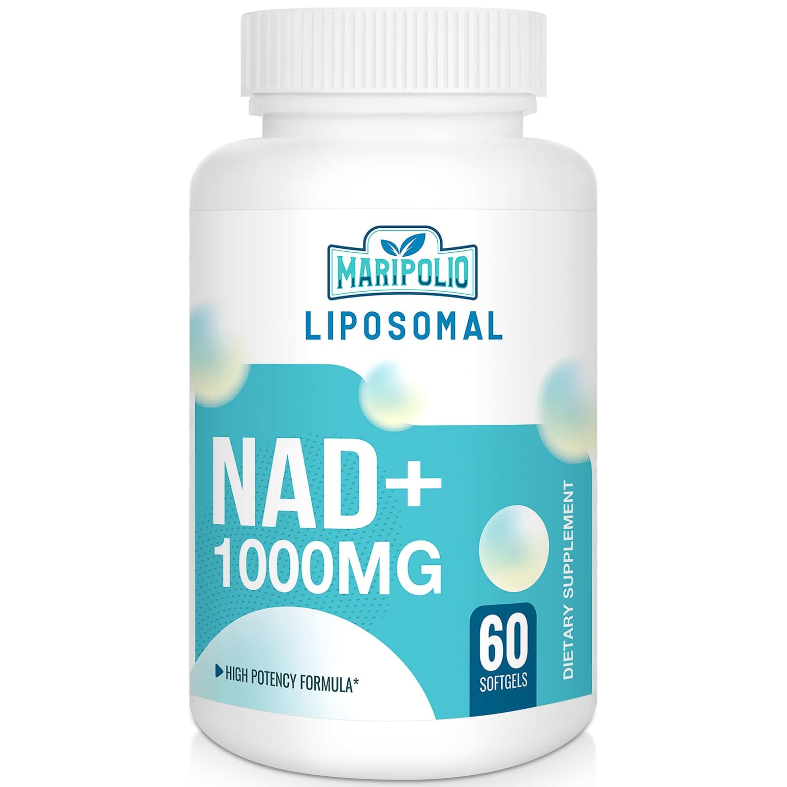 Liposomal NAD+ Supplement 1000 mg | Highest NAD Pontecy | Max Absorption | Pure NAD Supplement | Energy and DNA Repair, Aging Defense, Brain Function | 60 Softgels
