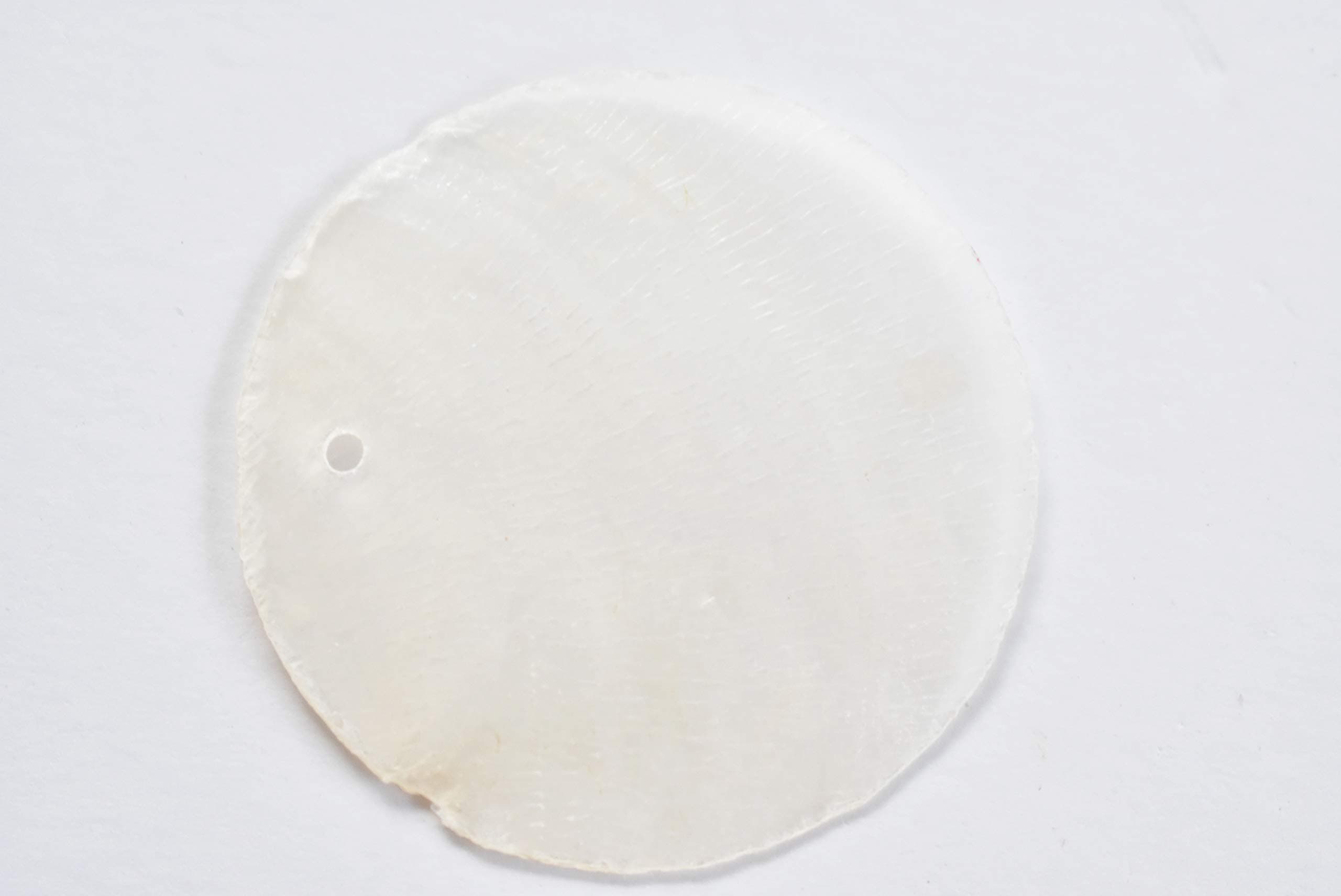 50 Capiz Shells White Round 1 1/2" (38mm) One Hole Crafts Windchimes Shellcraft