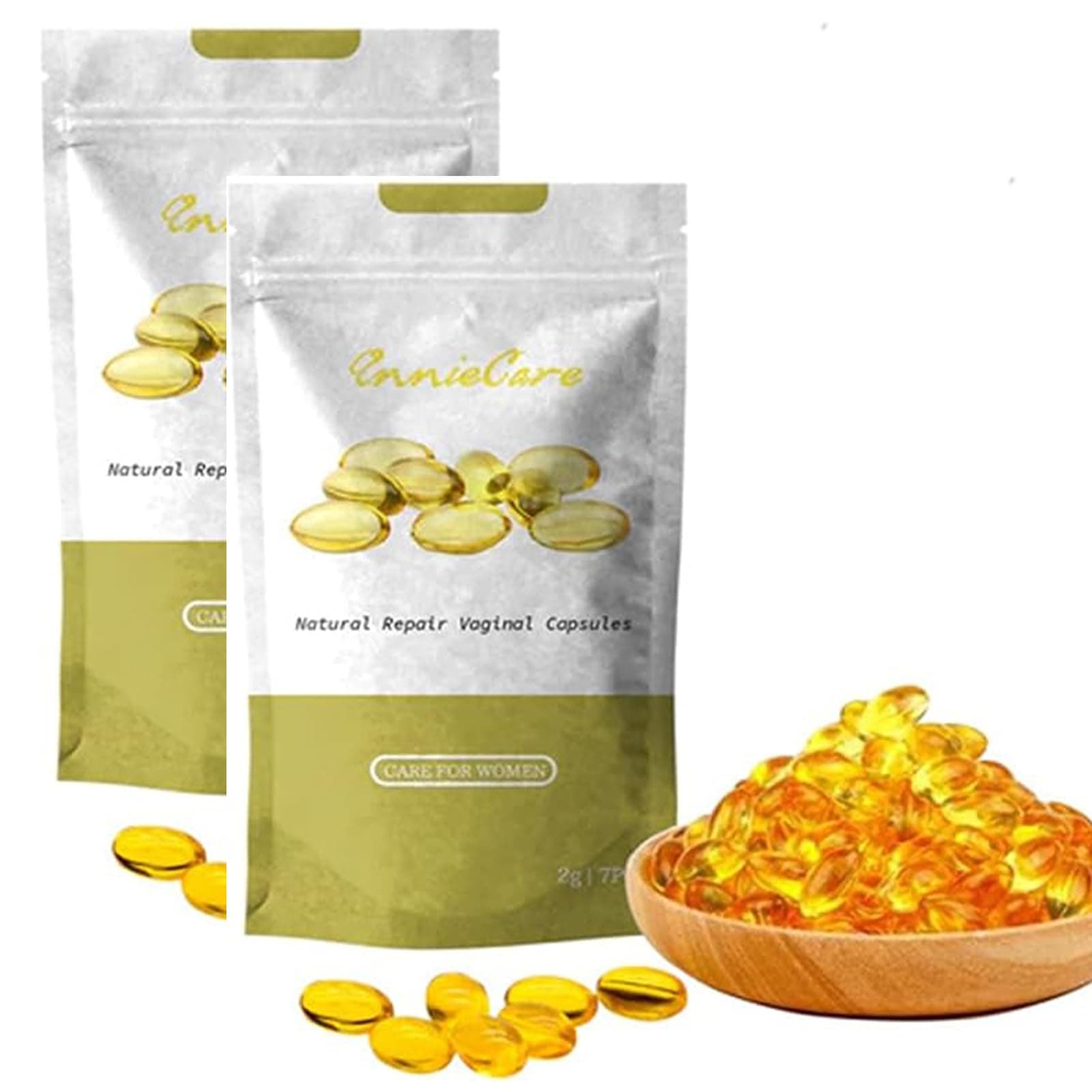 Natural Repair, Capsulas Vaginal, Instant Firming Repair & Pink and Tender Natural Capsules PRO (2Box, S)