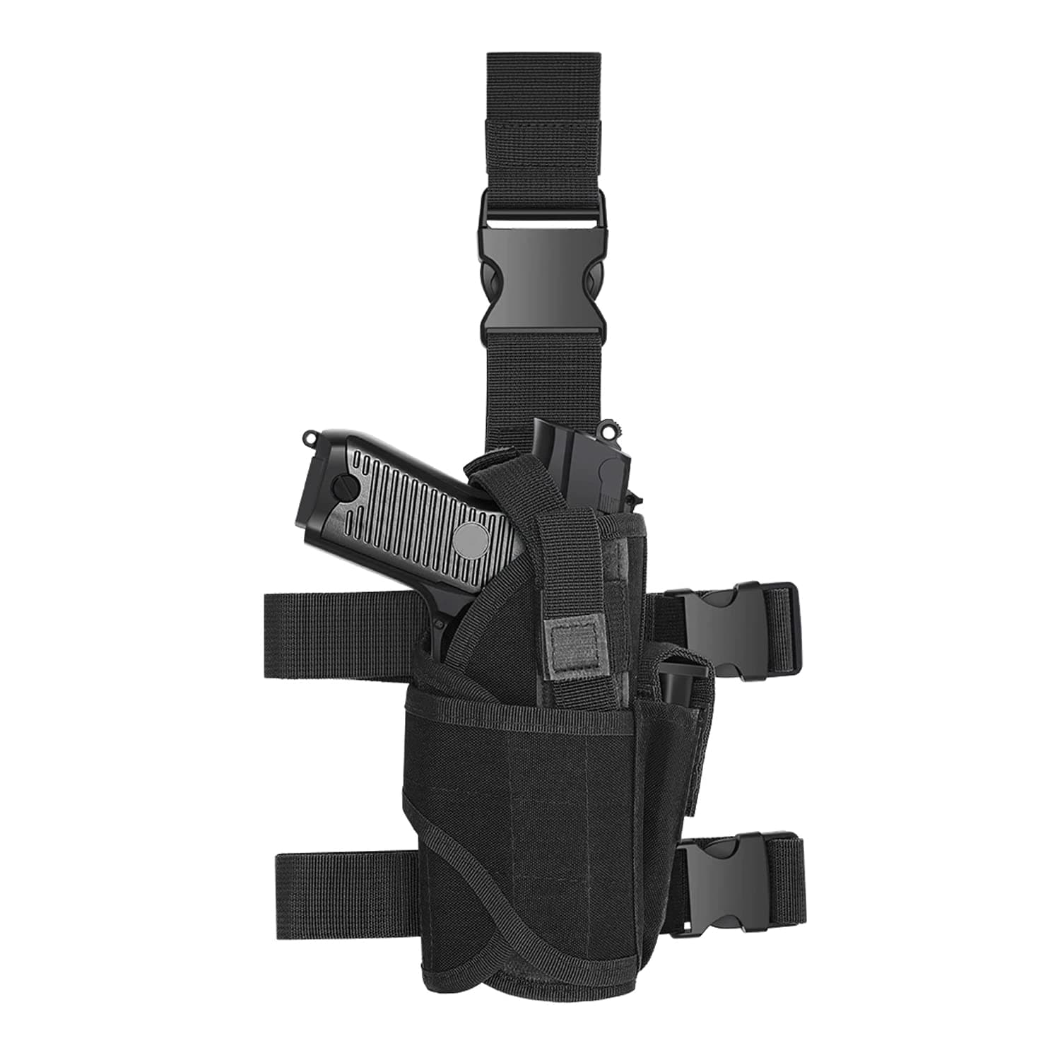 Drop Leg Holster, Right Handed Tactical Thigh Pistol Gun Holster Leg Harness - Tactical Thigh Airsoft Pistol Holster with Magazine Pouch Adjustable Gun Holster