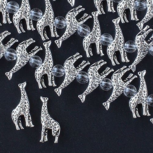 Cherry Blossom Beads Silver Pewter zinc based alloy Giraffe Beads 8x22mm - 18 Beads / 8 Inch Strand