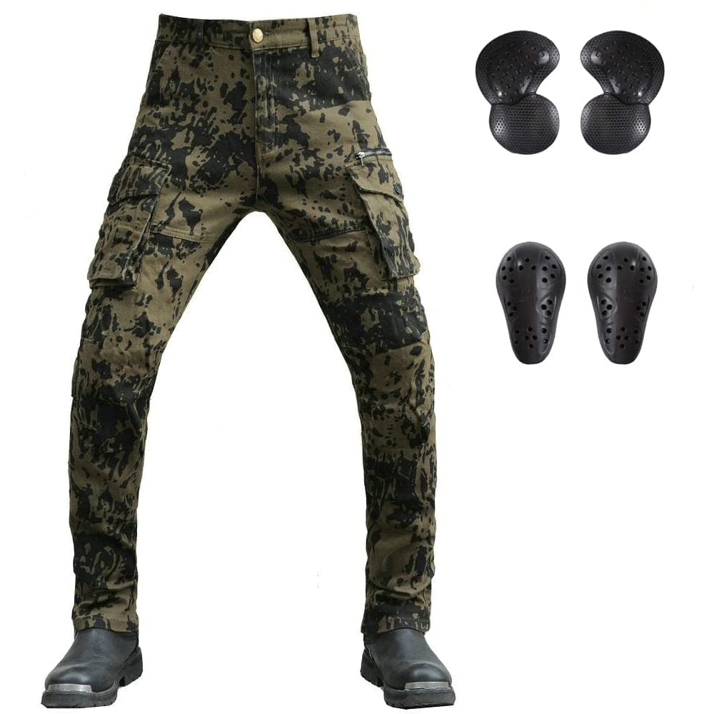 LOMENG Men Motorcycle Riding Pants Motorcycle Jeans for Men All Seasons Motocross Cycling Jeans Armored CE Knee Hip Removable