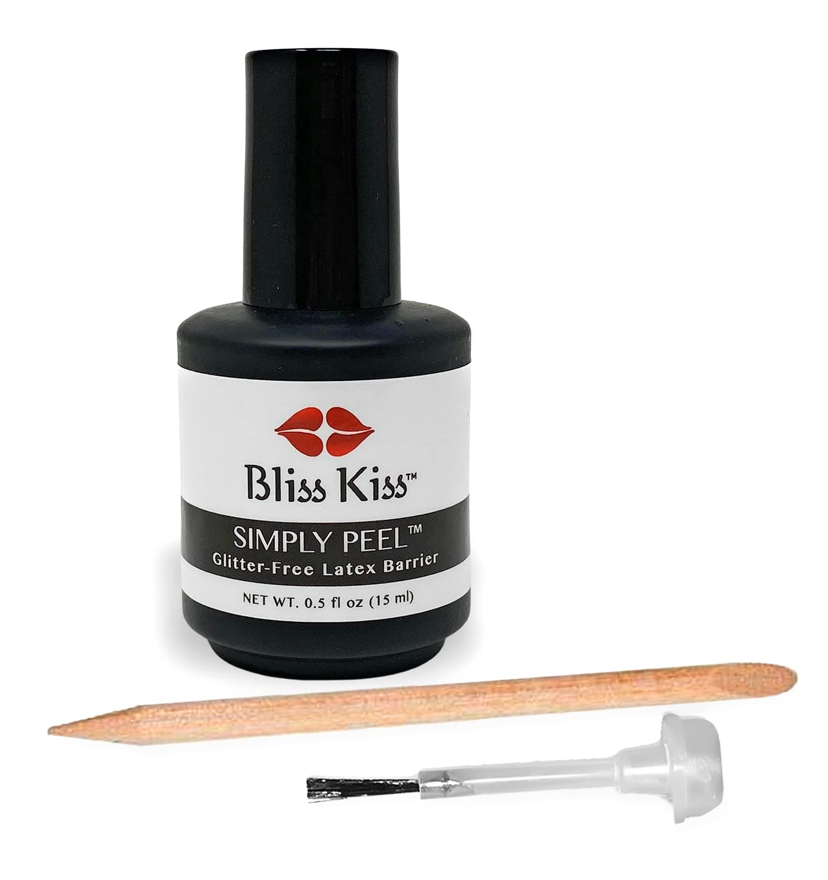 Bliss KissSimply Peel Liquid Latex Peel Off Cuticle Guard for Nail Art Glitter Free | 15 ml | Made in the USA