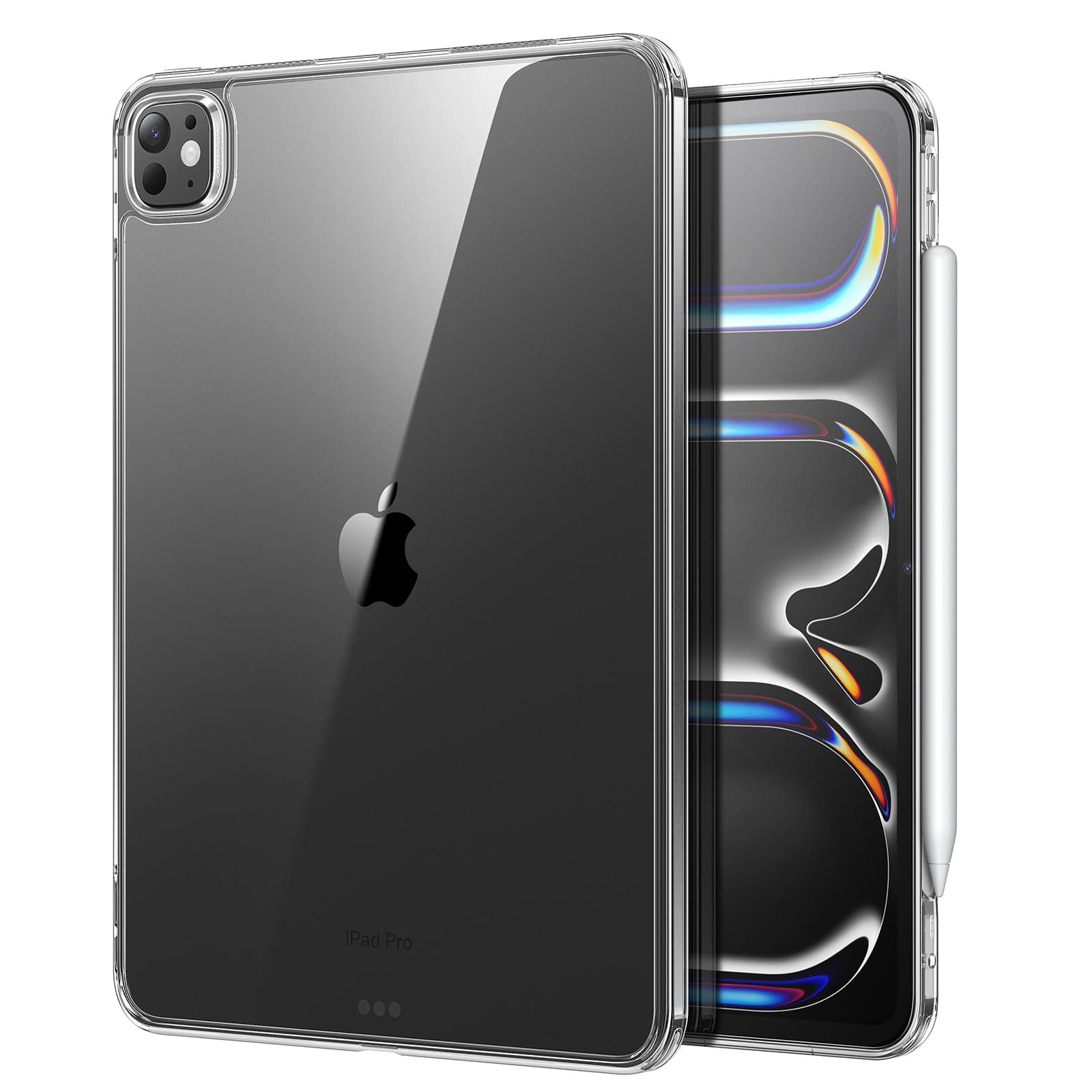 ESR iPad Pro 13 Inch Case (2024 7th Generation) Slim and Light Weight Shockproof Drop Resistant Yellow Rugged Back Support Pencil Pro USB-C Classic Series Clear