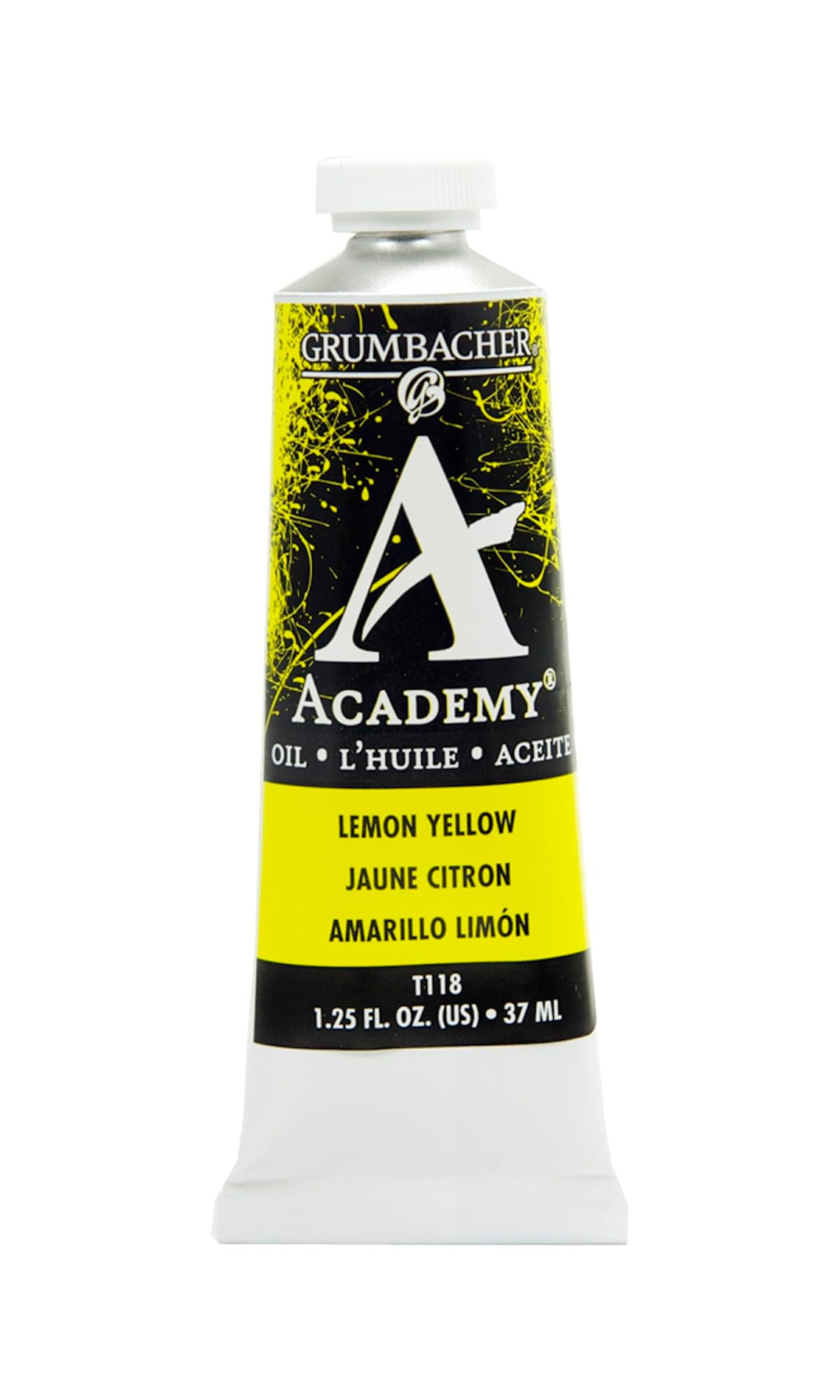 Grumbacher Academy Oil Paint, 37ml/1.25 Ounce, Lemon Yellow (T118)