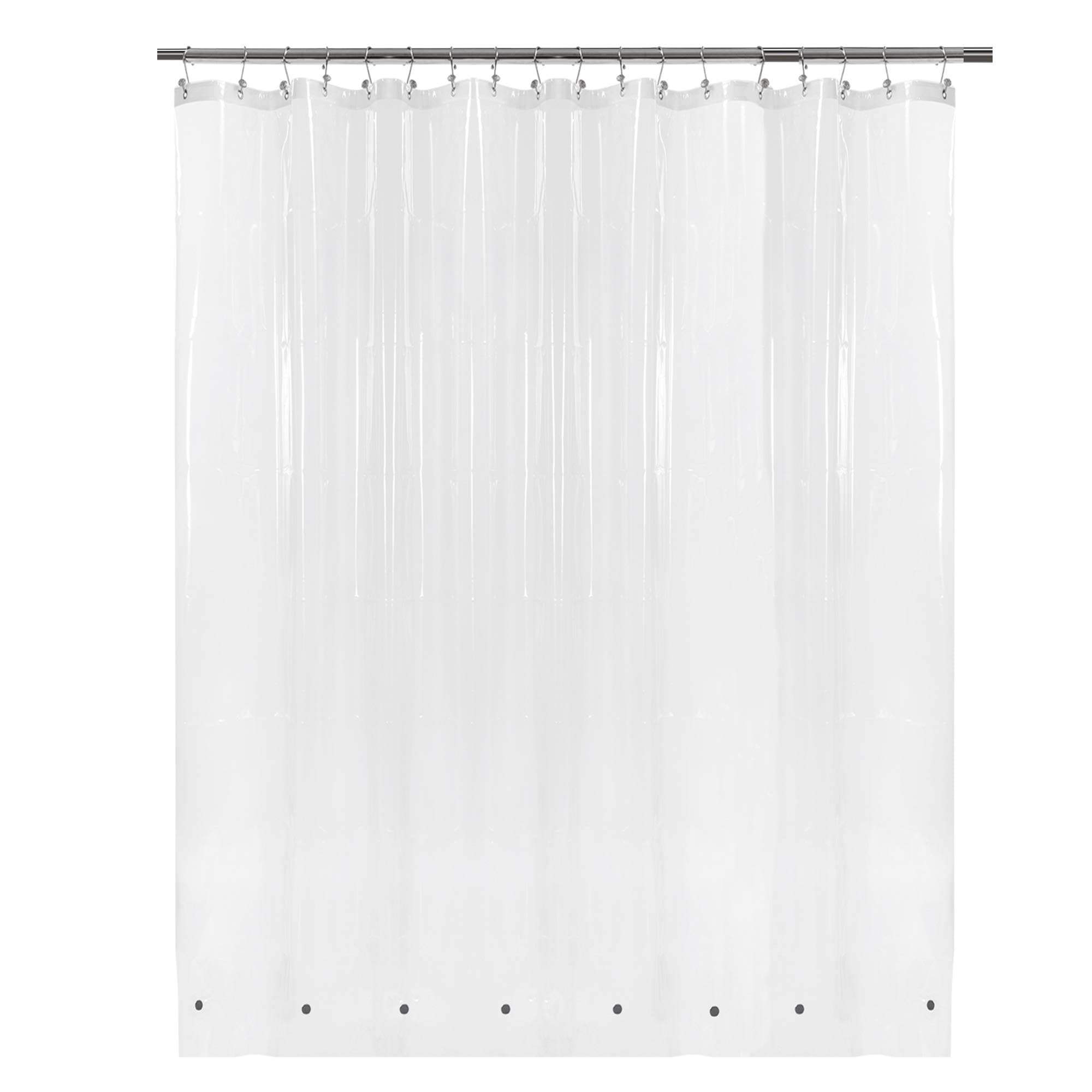 Extra Wide Shower Curtain Liner 108" x 72" with 8 Magnets - Waterproof PEVA Around Shower Liner for Bathroom, PVC Free, Metal Grommets - Clear, 108X72
