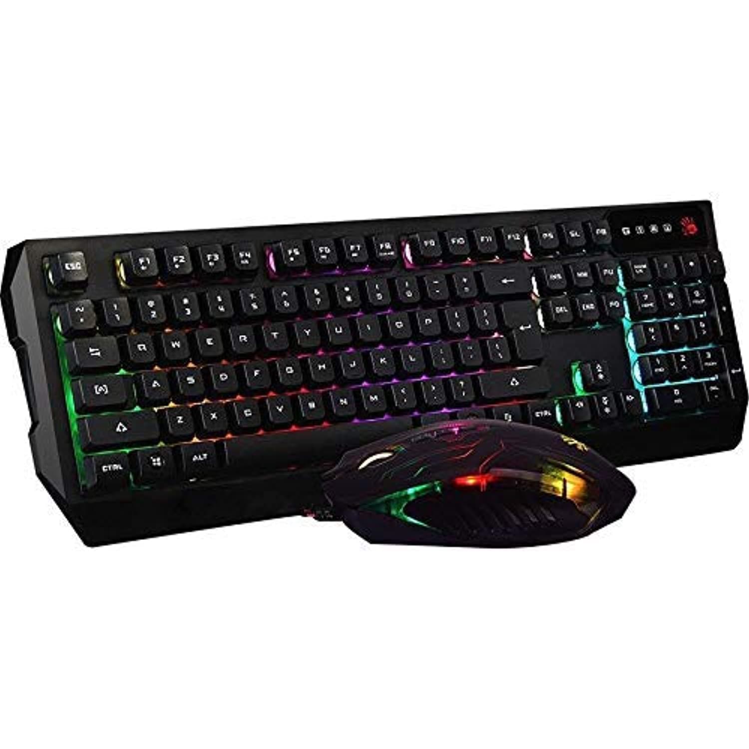 Bloody Q1300 Gaming Combo Set (Q135+Q50) Neon Light Gaming Keyboard + Mouse USB For Windows XP/Vista / 7/8 / 8.1/10 and later [video game]