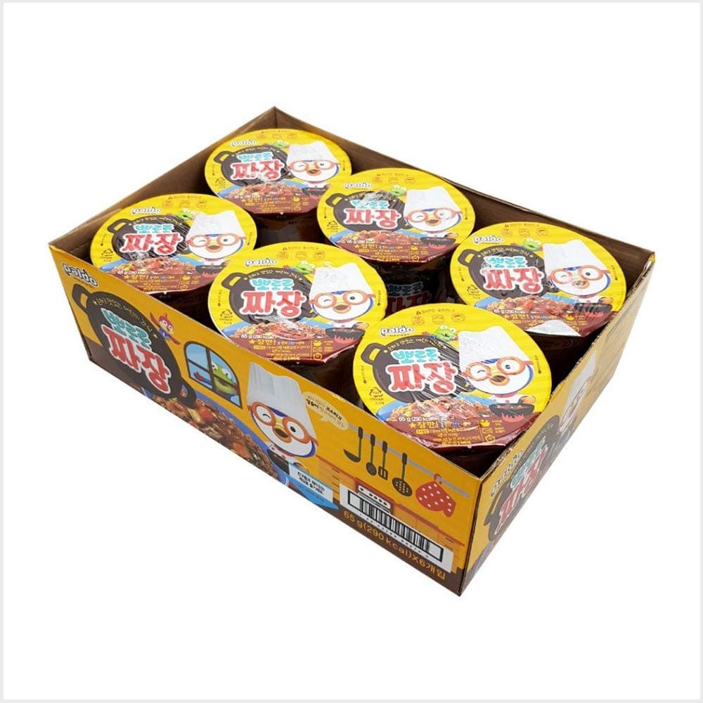 Paldo Pororo Korean Instant Jajang Cup Noolde Ramen (6Pcs)