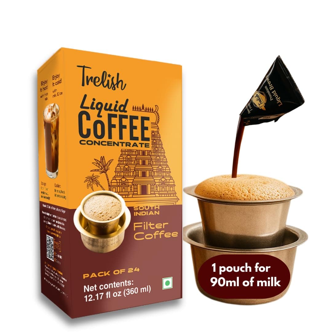 - Coffee Concentrate - South Indian Filter| Single Servings | Perfect for authentic South Indian filter coffee,coffee decoction,Sugar Free, No Refrigeration, Travel Friendly | 24 servings -360ml