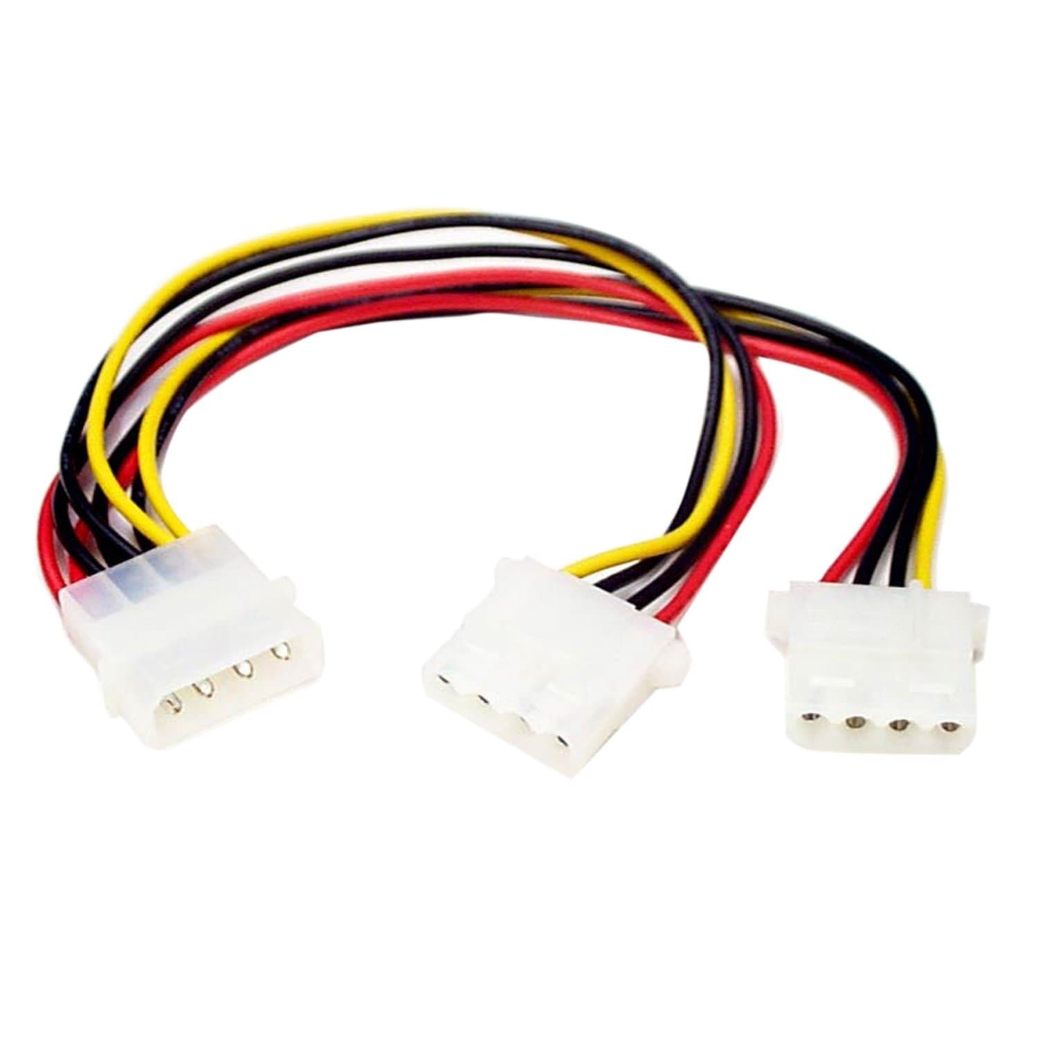 com LP4 to 2x LP4 Power Y Splitter Cable M/F - LP4 Splitter - Molex Y Splitter - Molex Splitter (PYO2L)