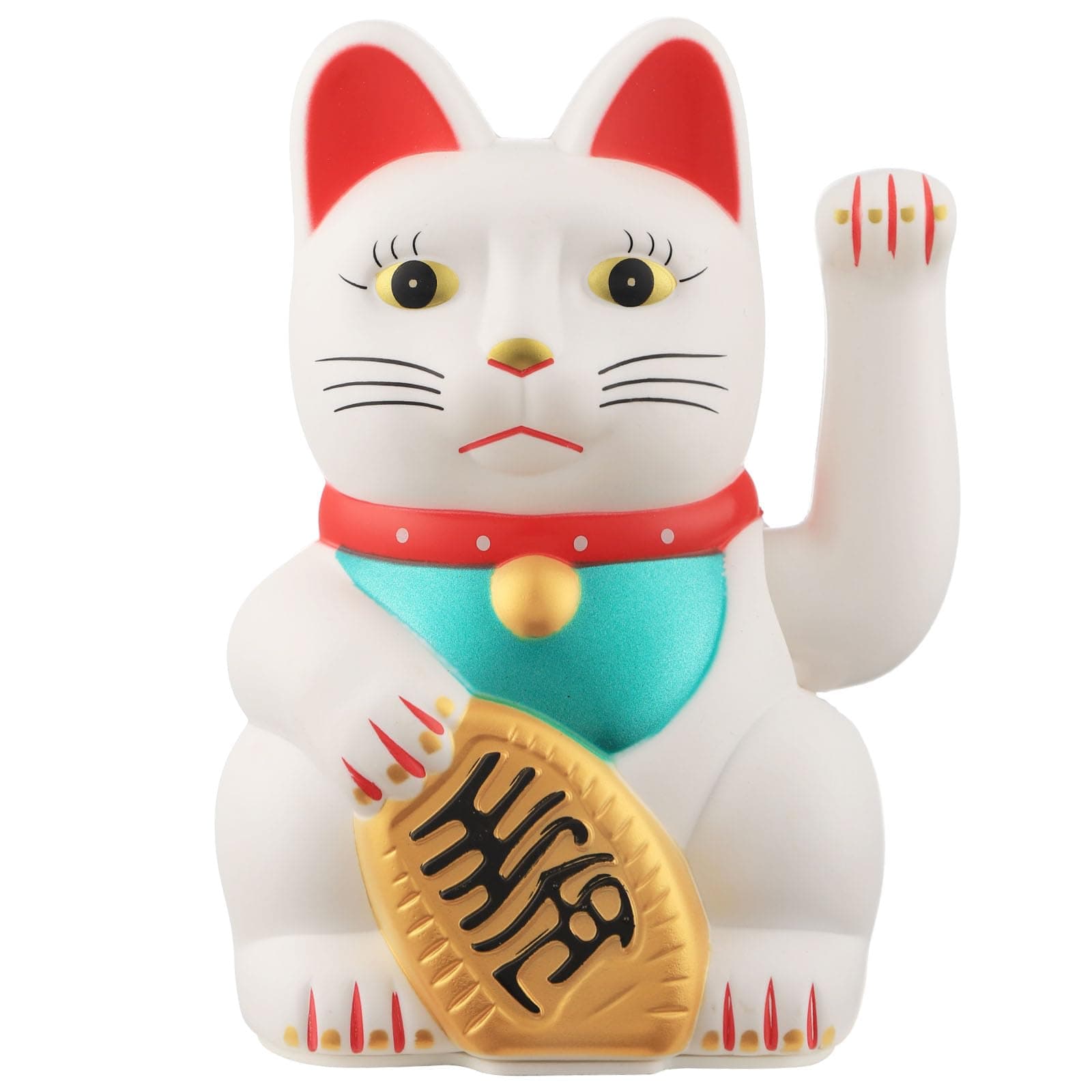 IBWell Maneki Neko Lucky Cat,Fengshui Cat- Waving Arm Battery Operated for Fortune Money and Good Luck (White, 4 in)