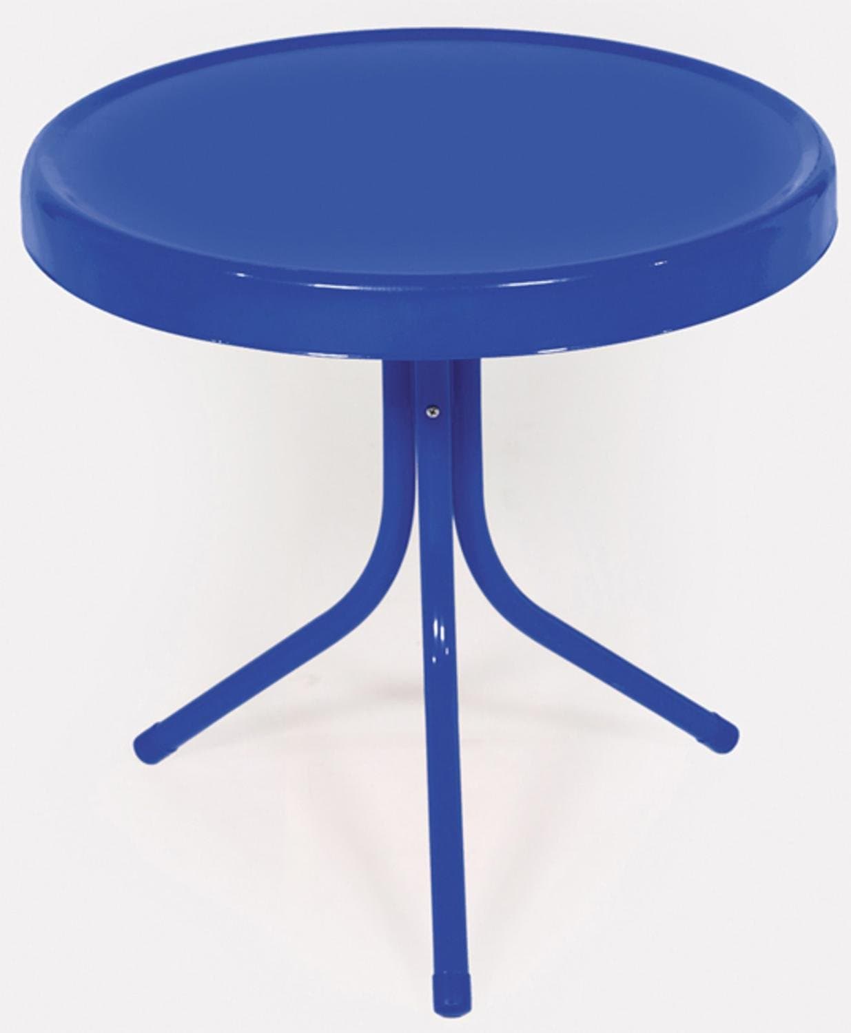 20" Electric Blue Outdoor Patio Retro Tulip Side Table