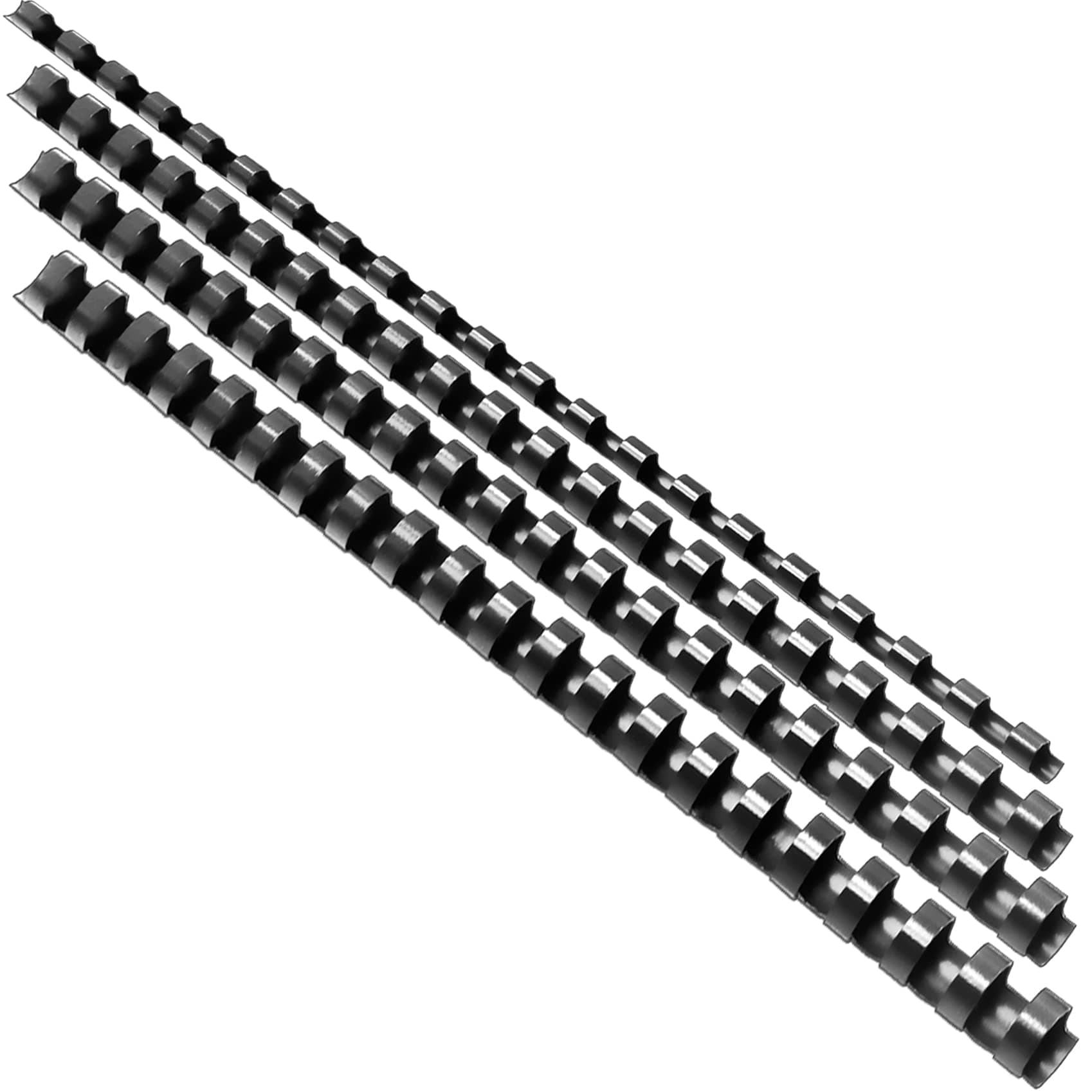 Multi Sizes Plastic Binding Combs, 21 Ring A4 Comb Binding Spines, 6mm+8mm+10mm+12mm, Pack of 50, Black