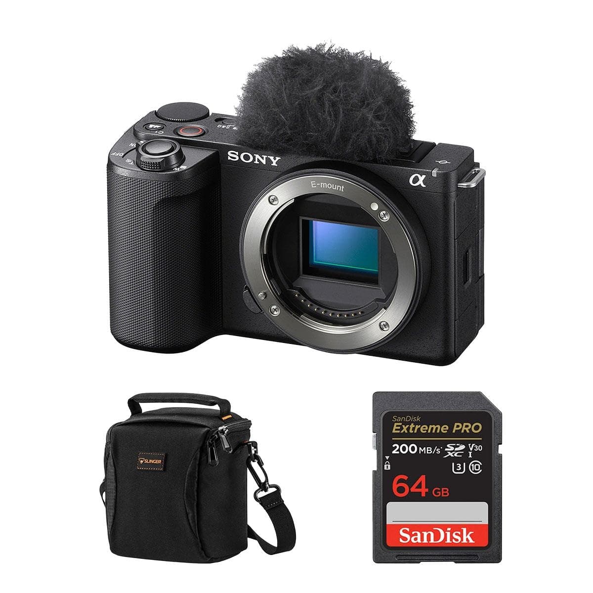 Sony Alpha ZV-E10 II Mirrorless Camera Bundle with 64GB Memory Card, Shoulder Bag, Sony 1-Year Limited Warranty