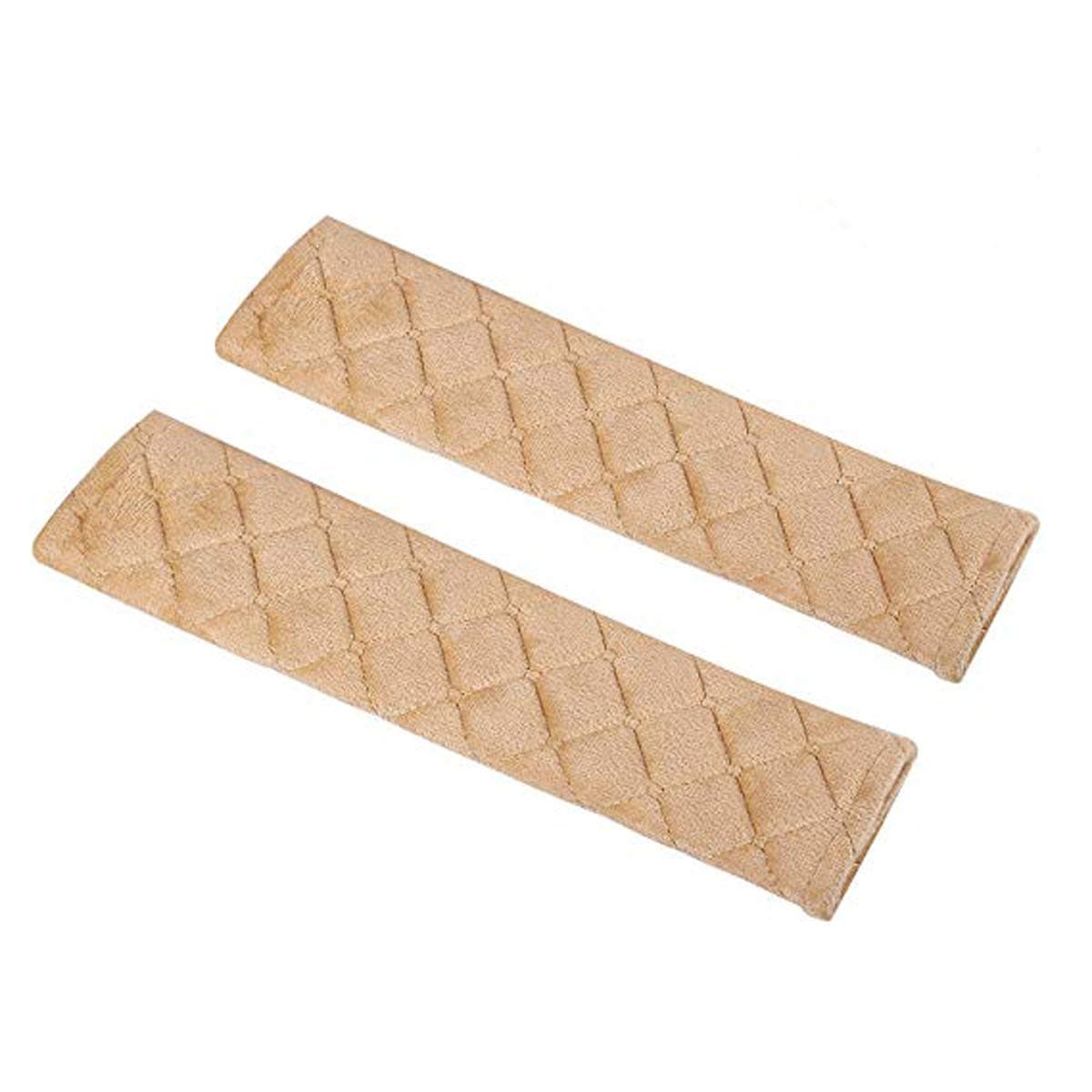 Carsemoo Bag,Soft Comfort Helps Protect You Neck and Shoulder from The Seatbelt Rubbing/Lrritation (Beige 2-Pack)