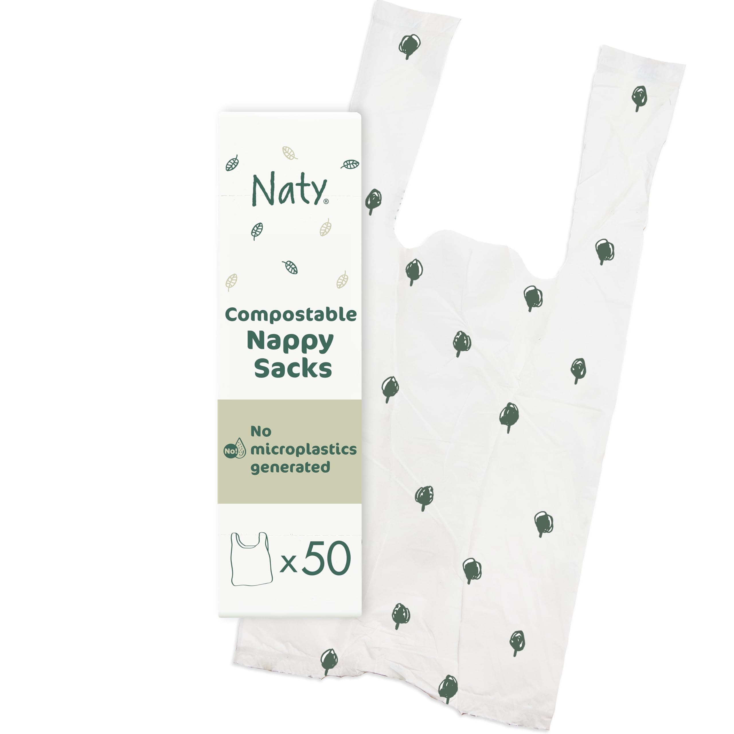 Eco by Naty, Ecological Disposal Bags, Pack of 50 pieces, 100% Compostable