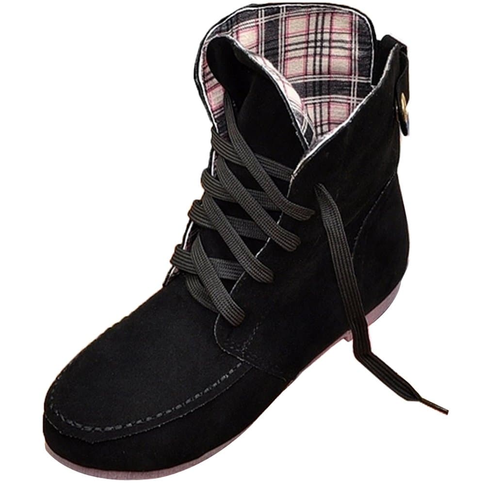 Angel Wings Girls Lace up Winter Boots Flat Ankle Shoes Mothers Day Gifts (43)