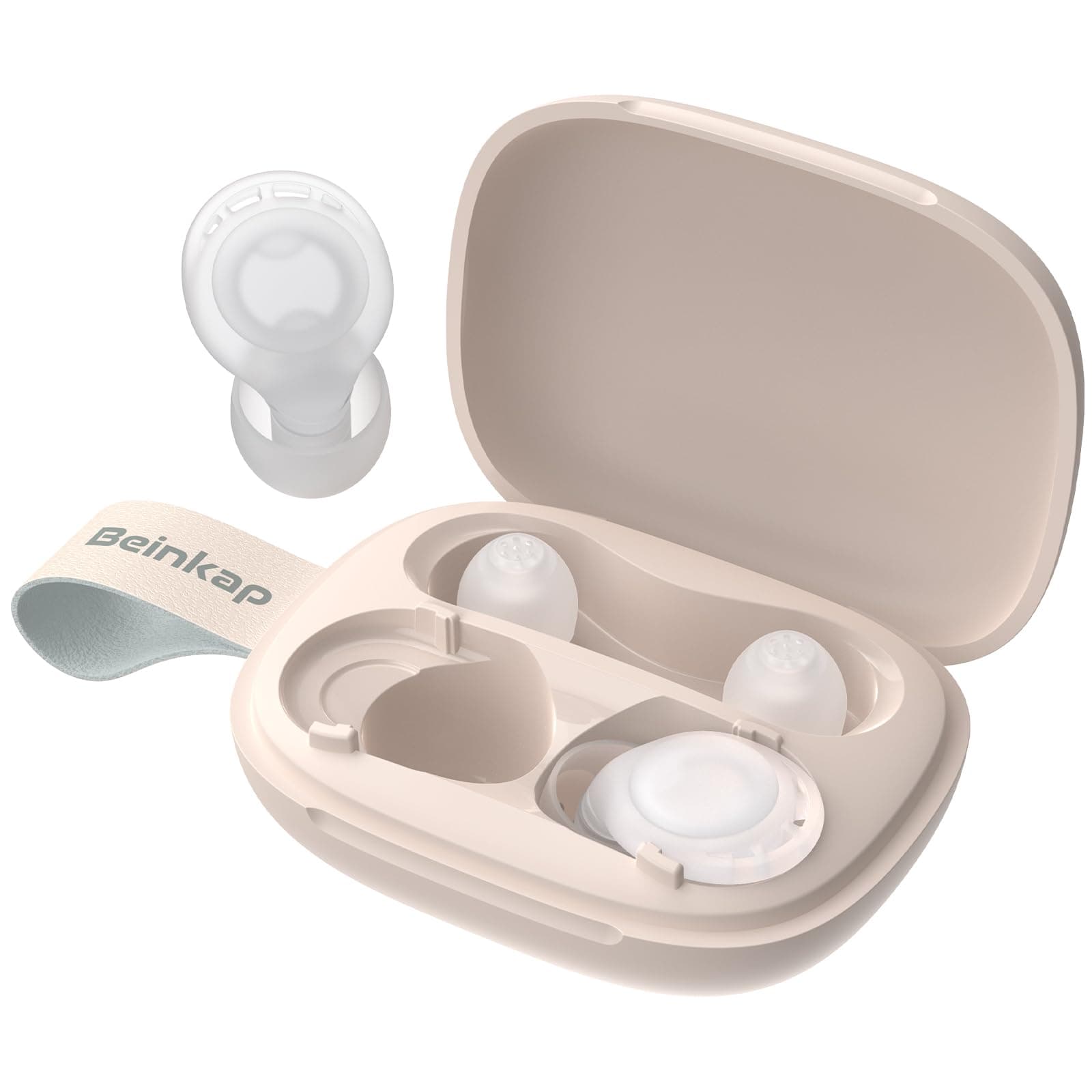 Ear Plugs for Sleeping Noise Reduction, Beinkap Reusable Earplugs Hearing Protection for Focus, Study, Work – 6 Pair Eartips in S/M/L – Flexible Silicone Soft – 35dB Noise Cancelling - Transparent