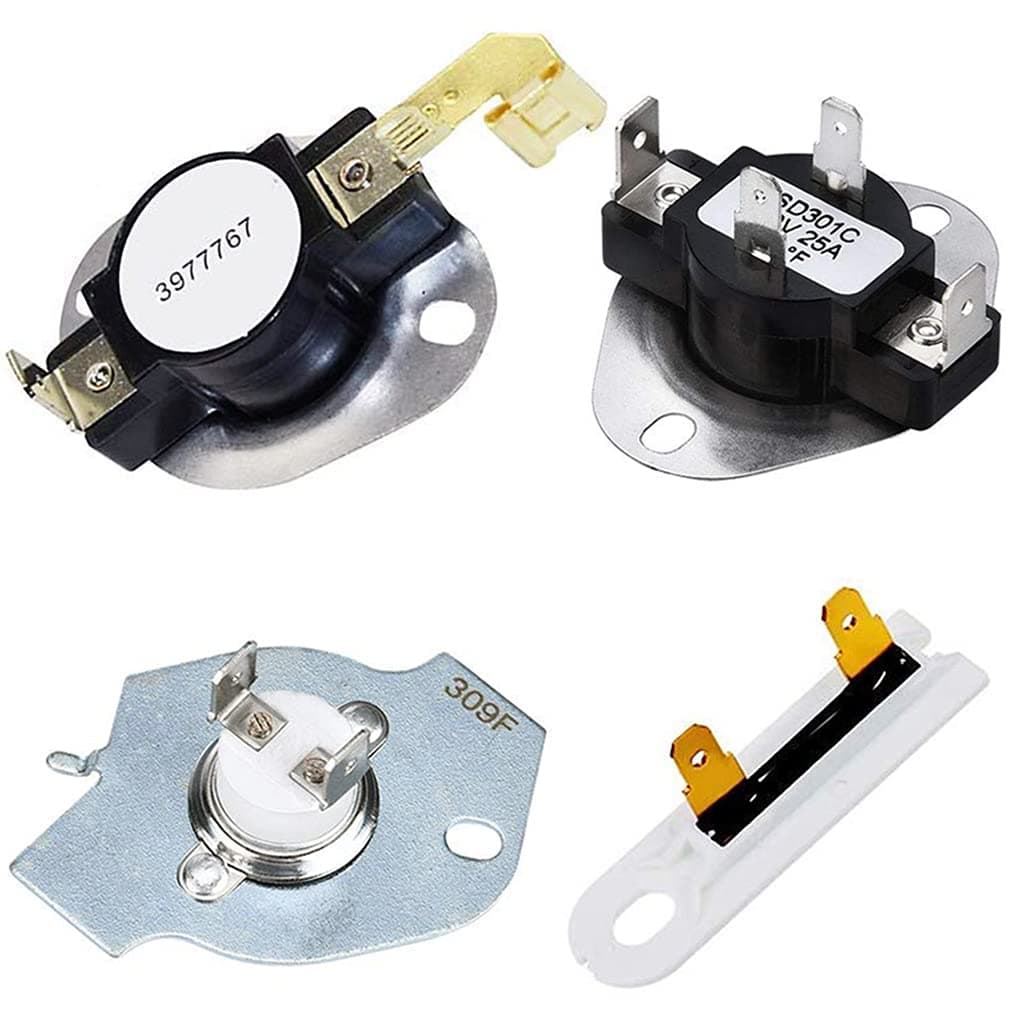 3387134 Cycling Thermost 3977767 Dryer Thermostat 3977393 Thermal Fuse 3392519 Thermal Fuse for Whirlpool Kenmore KitchenAid Dryer Replaces Parts wp3392519 3399693 WP3977767VP WP3977393
