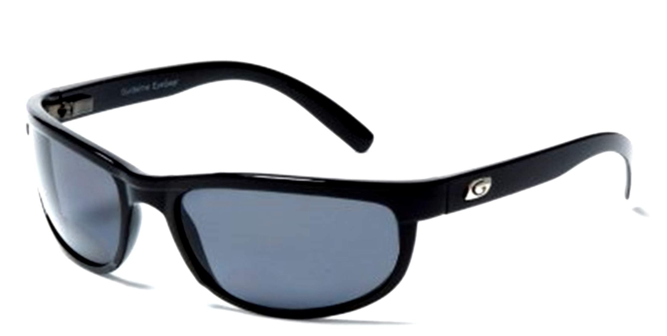 Guideline Eyegear Hatteras Bifocal +2.50 Sunglass, Shiny Black Frame, Deepwater Gray Polarized Lens, Medium/Large