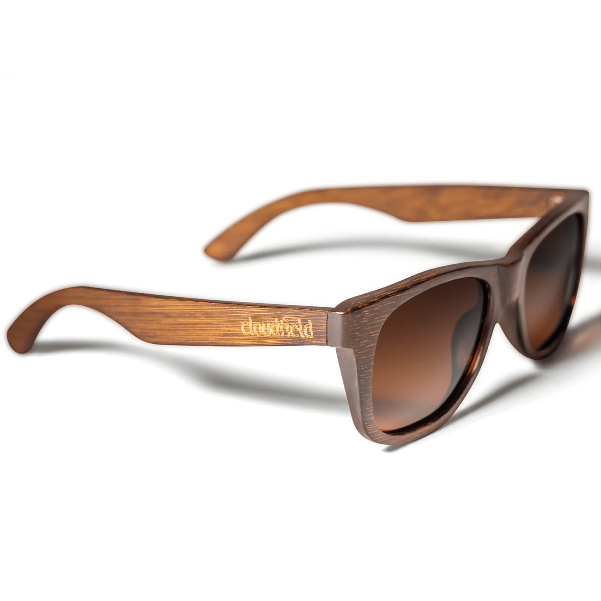 Wood Frame Sunglasses for Men and Women with 9-Layer Polarized Lenses and Double Layer of UV Blocking Coating