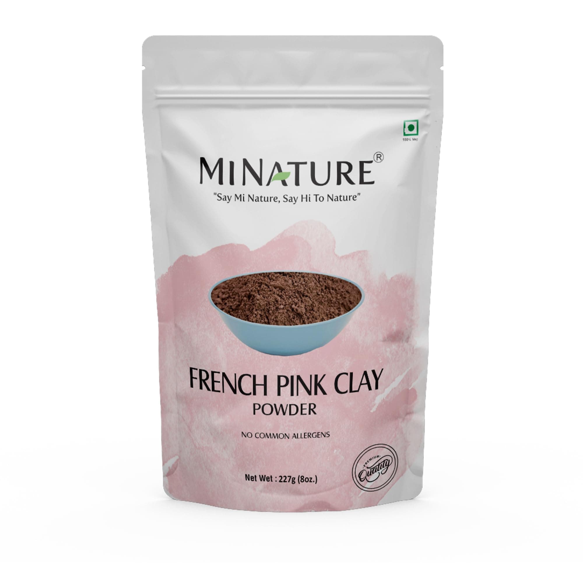 Mi Nature French Pink Powder | Montmorillonite Rose Pink-Clay | Detox, Exfoliation, Oil Control|100% Pure & Natural Face Mask Skincare |227g