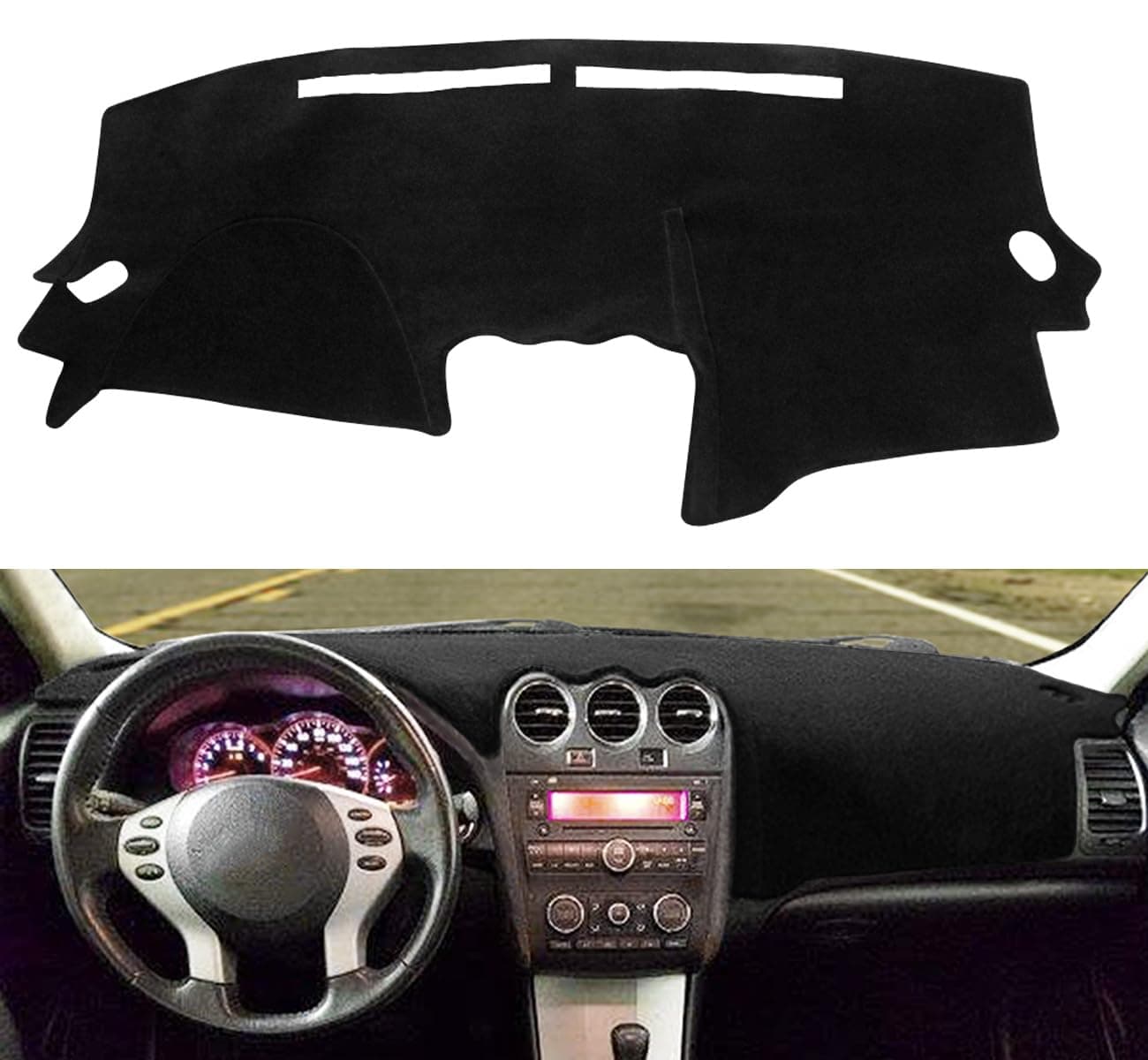 Dash Cover Dashboard Cover Mat Carpet Pad Fit for Nissan Altima 2007 2008 2009 2010 2011 2012 (Black) Y29