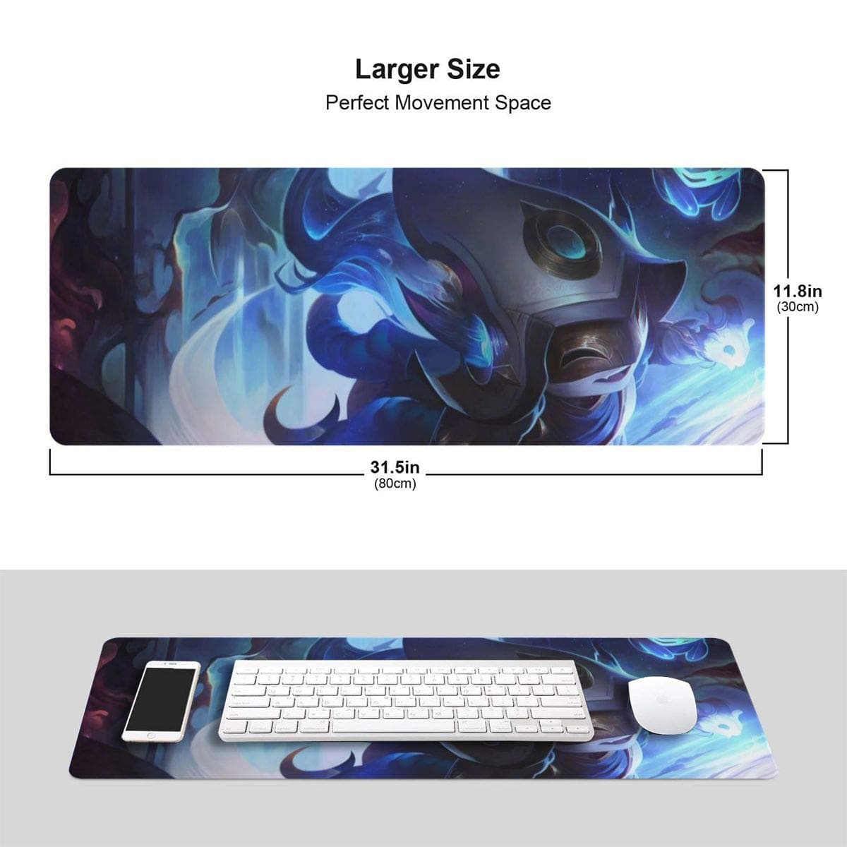 Lulu-Cosmic Enchantress Extended Gaming Mouse Pad 31.5x11.8x0.12Inch with Stitched Edges,Premium-Textured Cloth with Non-Slip Rubber Base