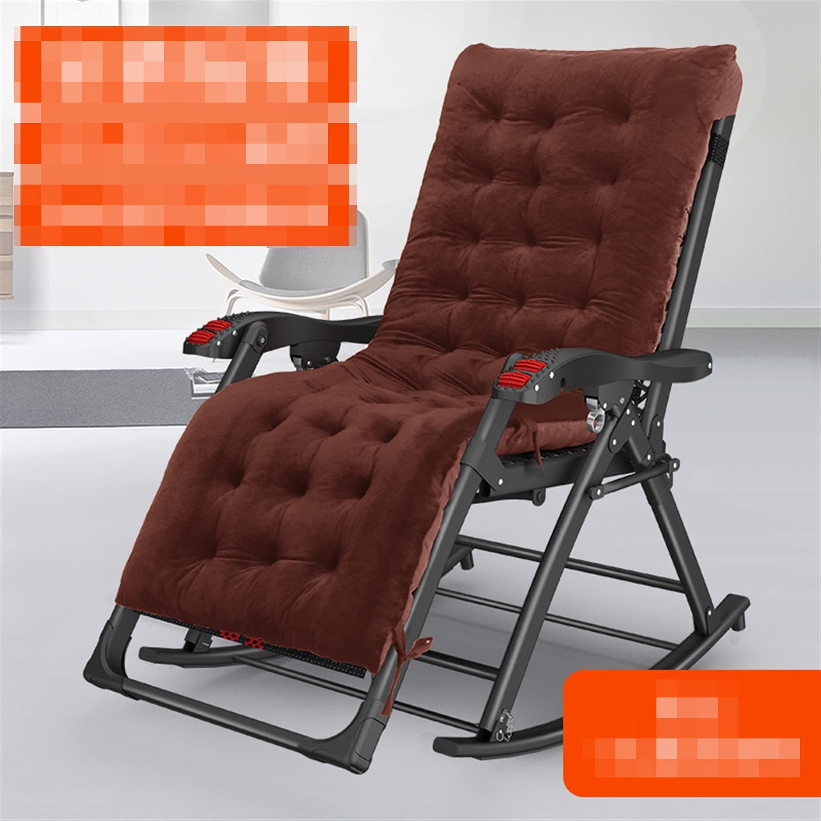 LXRZLS Modern Living Room Rocking Chair Home Folding Chair Lunch Break Siesta Bed Multi-Function Elderly Balcony Leisure Back Chair (Color : 7)