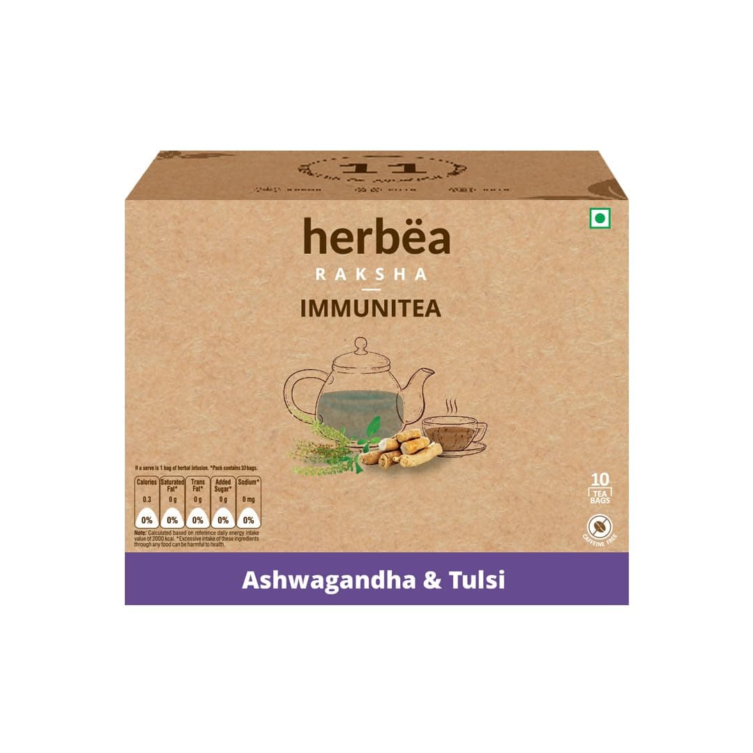Herbea Immunitea Tulsi Herbal Infusion Tea Bags Box (10 Bags)