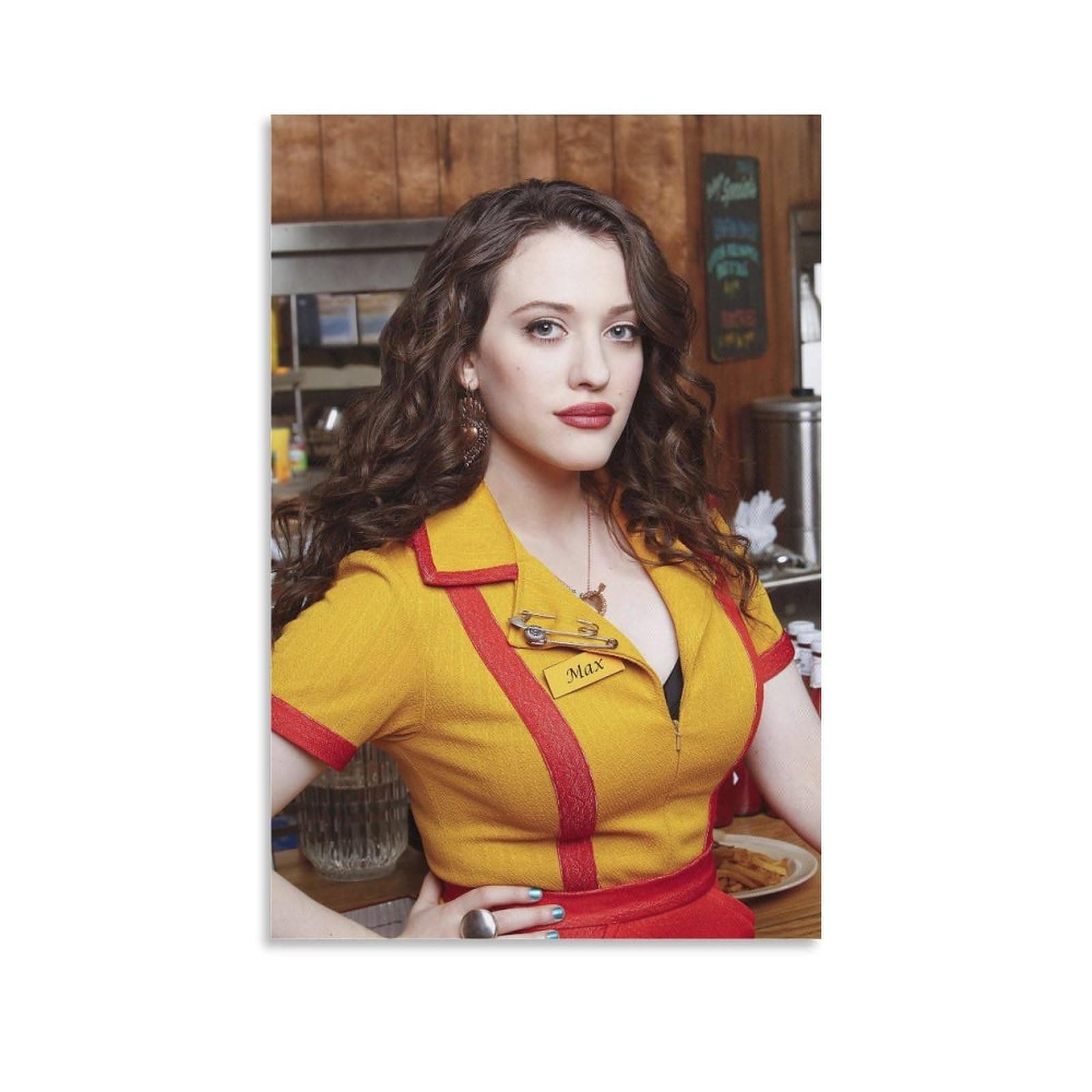 American TV Show 2 Broke Girls Poster Kat Dennings Poster Comedian Sexy Poster Painting Canvas Wall Art Living Room Posters Painting 08x12inch(20x30cm)