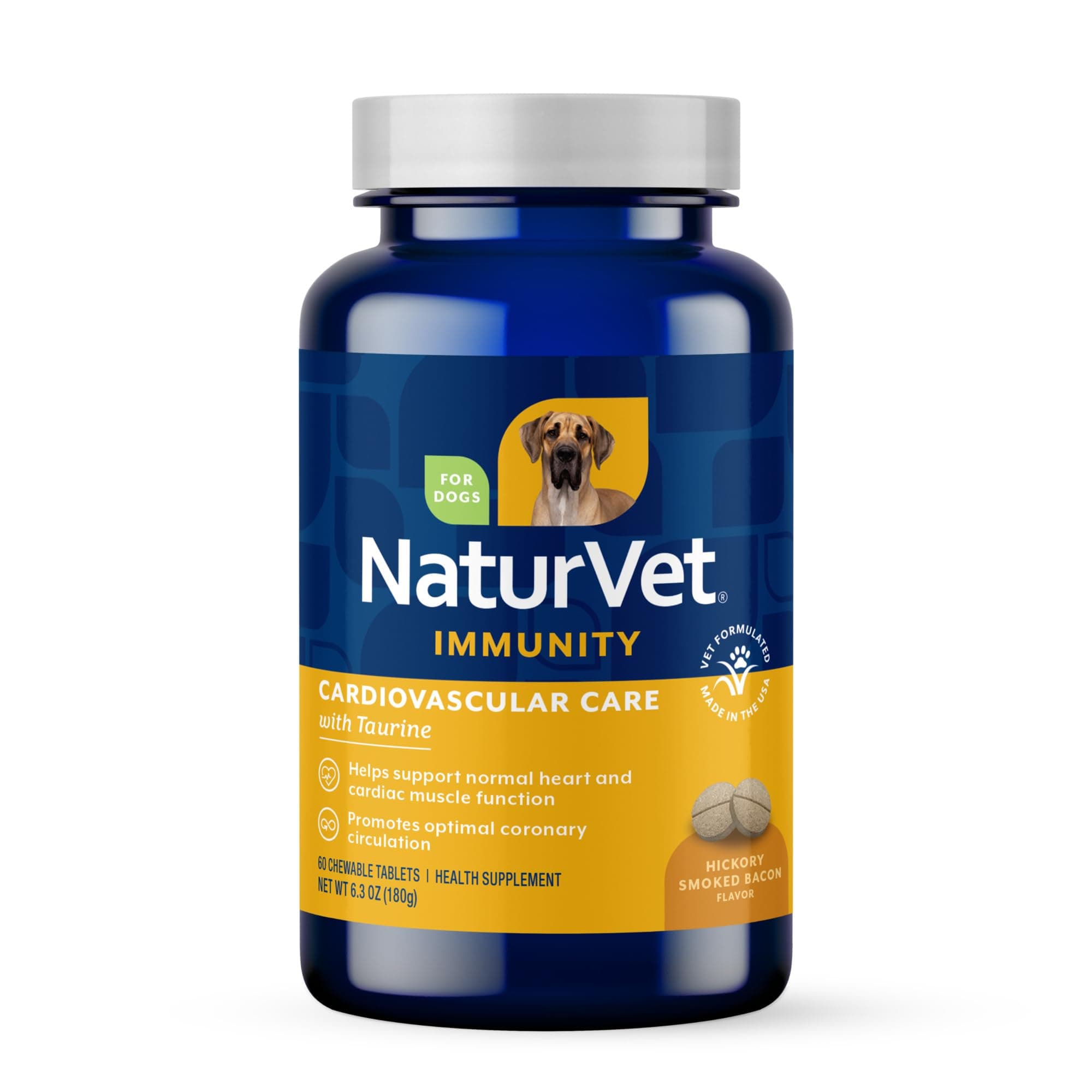 NaturVet Cardiovascular Support Plus Taurine For Dogs Helps Support Normal Function Of Heart And Cardiovascular System Chewable Tablets 60
