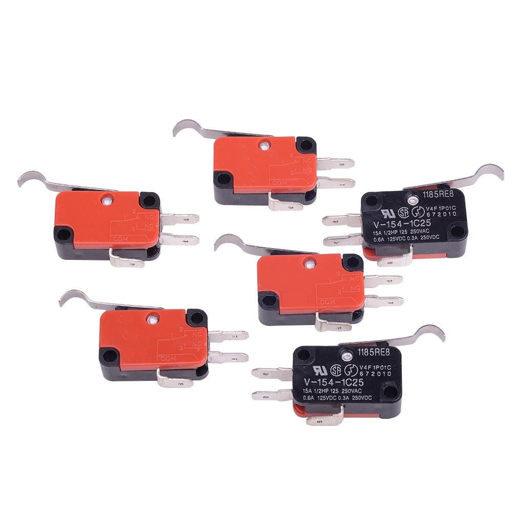 6Pcs V-154-1C25 Micro Limit Switch Momentary SPDT Snap Action (Pack of 6) CYT1080