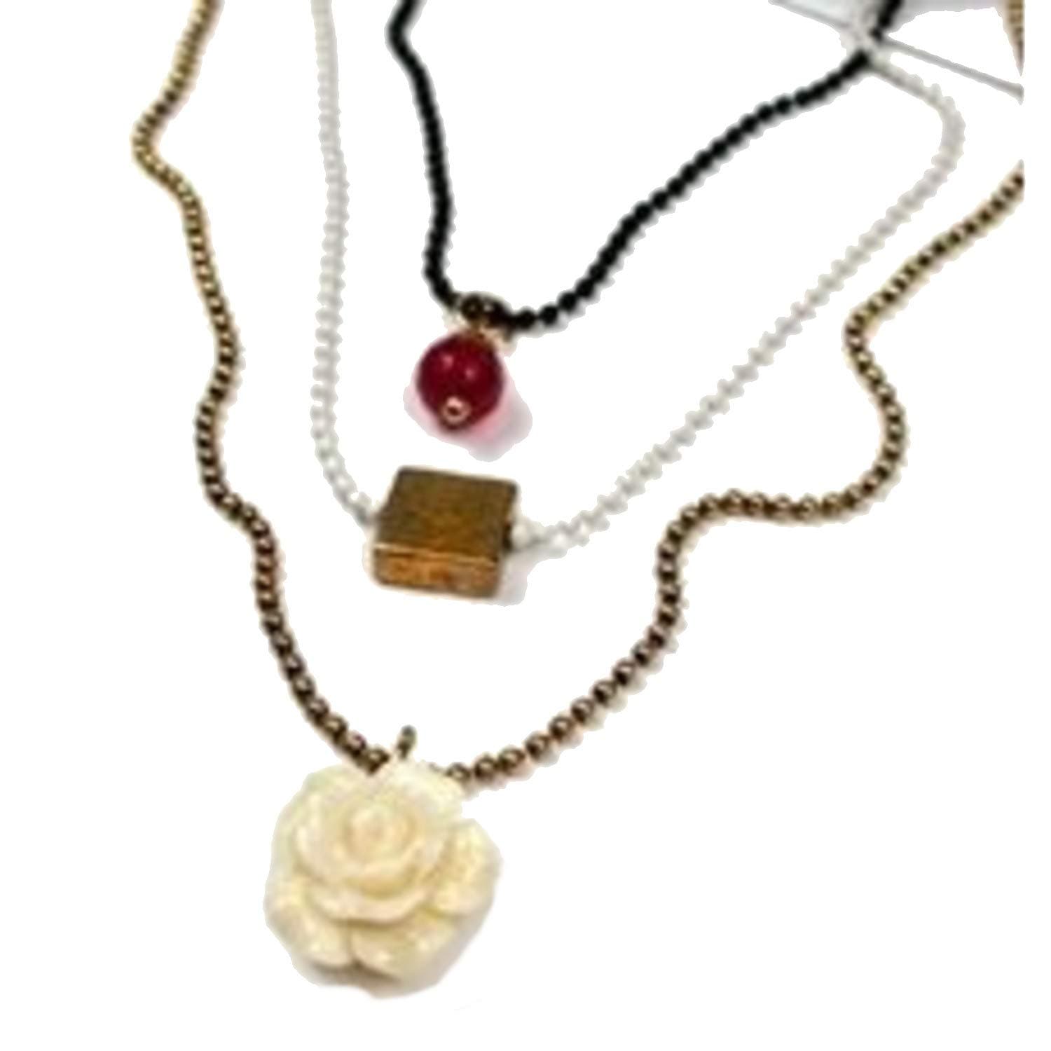 Peace of Mind Triple Chain Bead Necklace