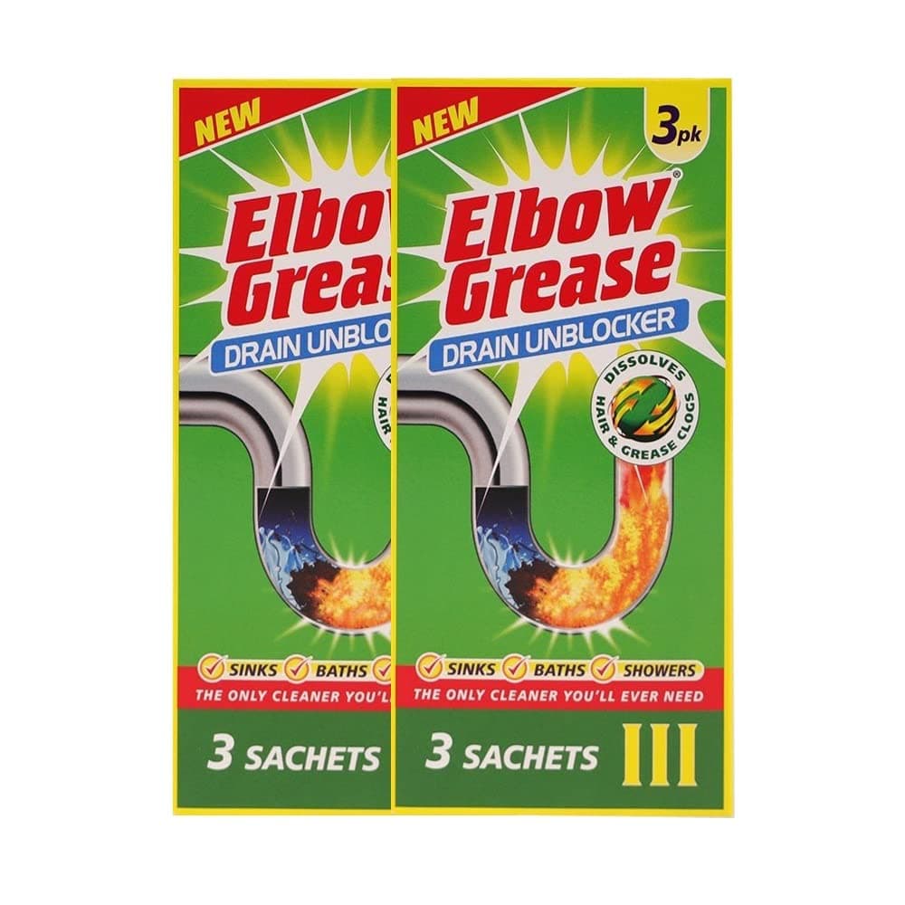 2 x 3 Pack Drain Unblocker Dissolves Hair Removes Grease - Total 6 Sachets