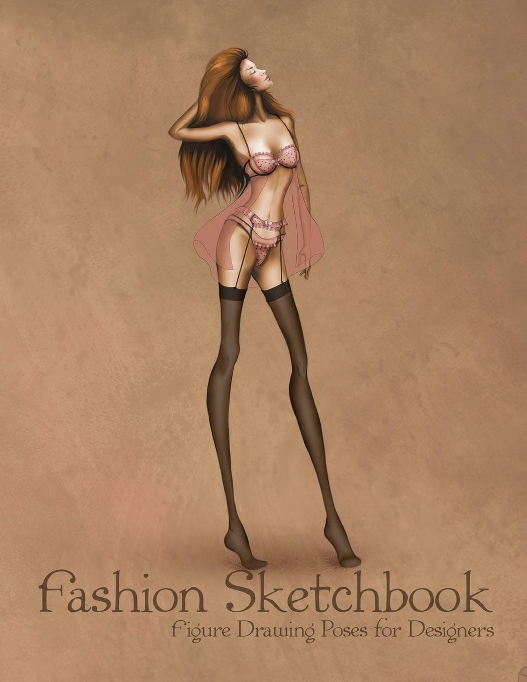 Fashion Sketchbook Figure Drawing Poses for Designers: Large 8,5x11 with Bases and Lingerie Vintage Fashion Illustration Cover
