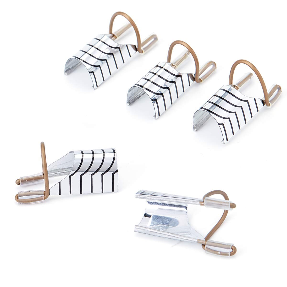 5pcs Reusable Nail Extension Guide Adjustable French Nail Mold Tips Sliver Nail Art Forms for Acrylic UV Poly Gel Nail Building