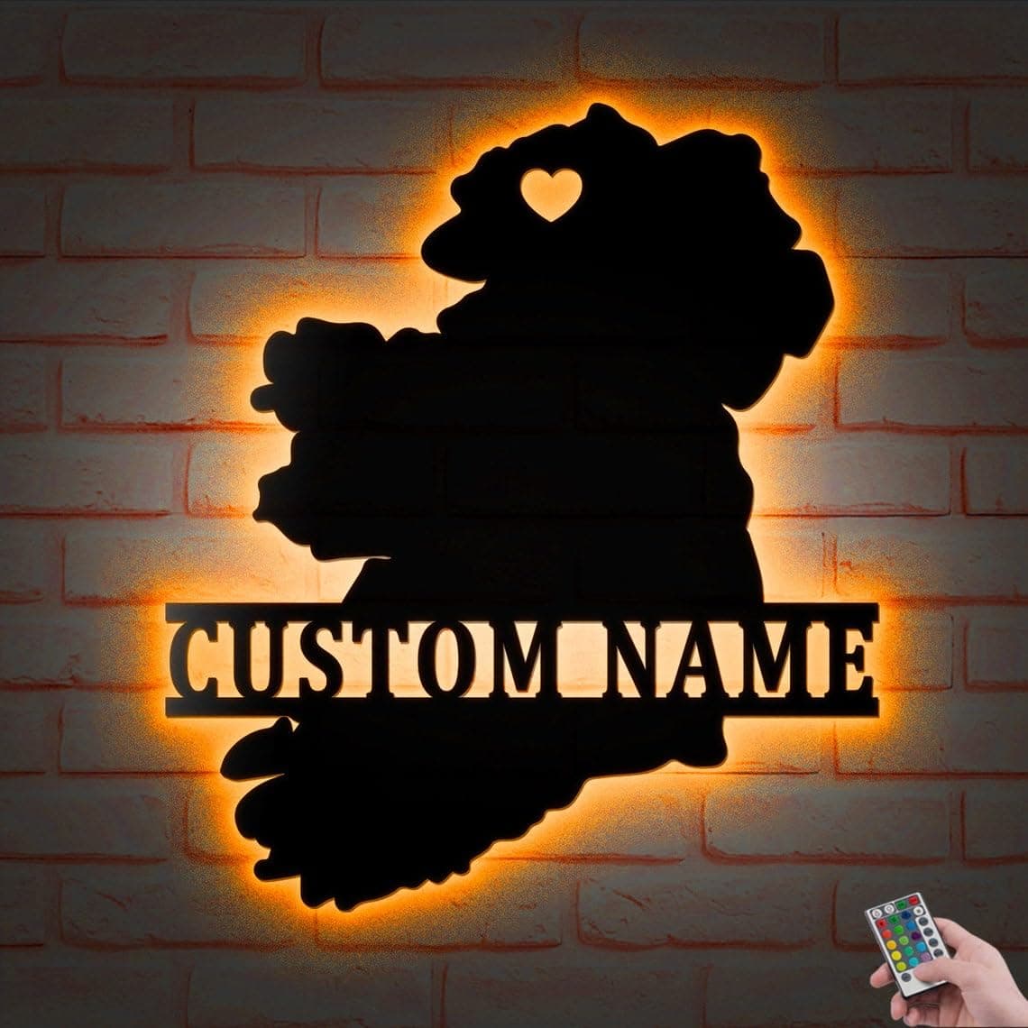 Custom Ireland Metal Wall Art With LED Lights, Personalized Ireland Map Name Sign Home Decor Born in Ireland Decoration Housewarming