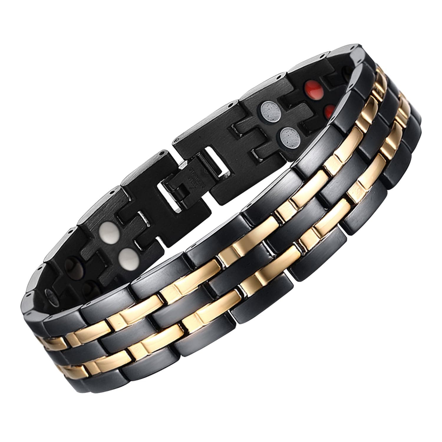 JFUME 18K Gold Men's Black Magnetic Bracelet