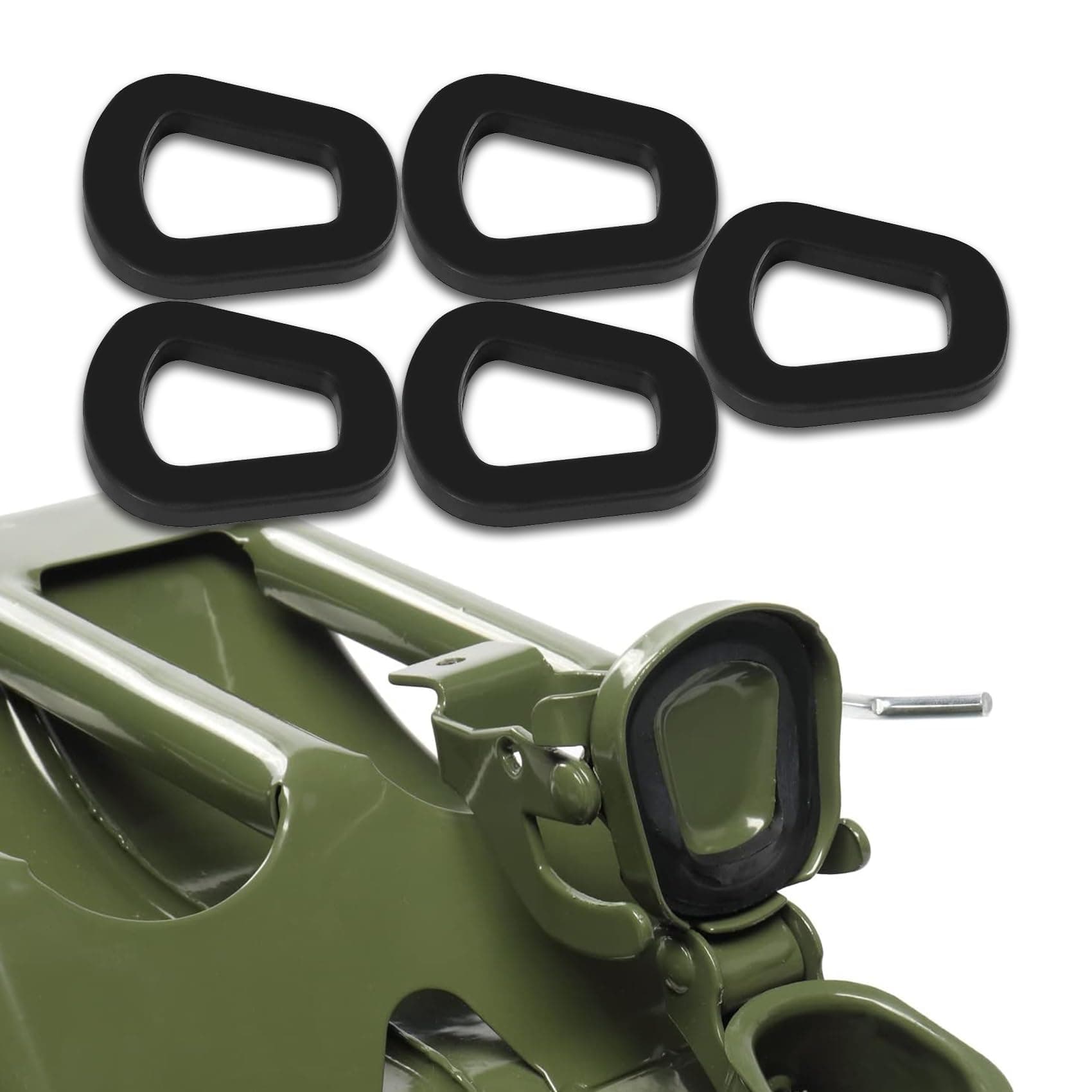 5PCS Gasket Sealing Rings, Gaskets Fuel Washer Seals, Rubber Fuel Can Gaskets Replacement, Fuel Gas Can Spout Gasket Seals, Gas Gaskets Compatible with Wavian and NATO Military Jerry Cans