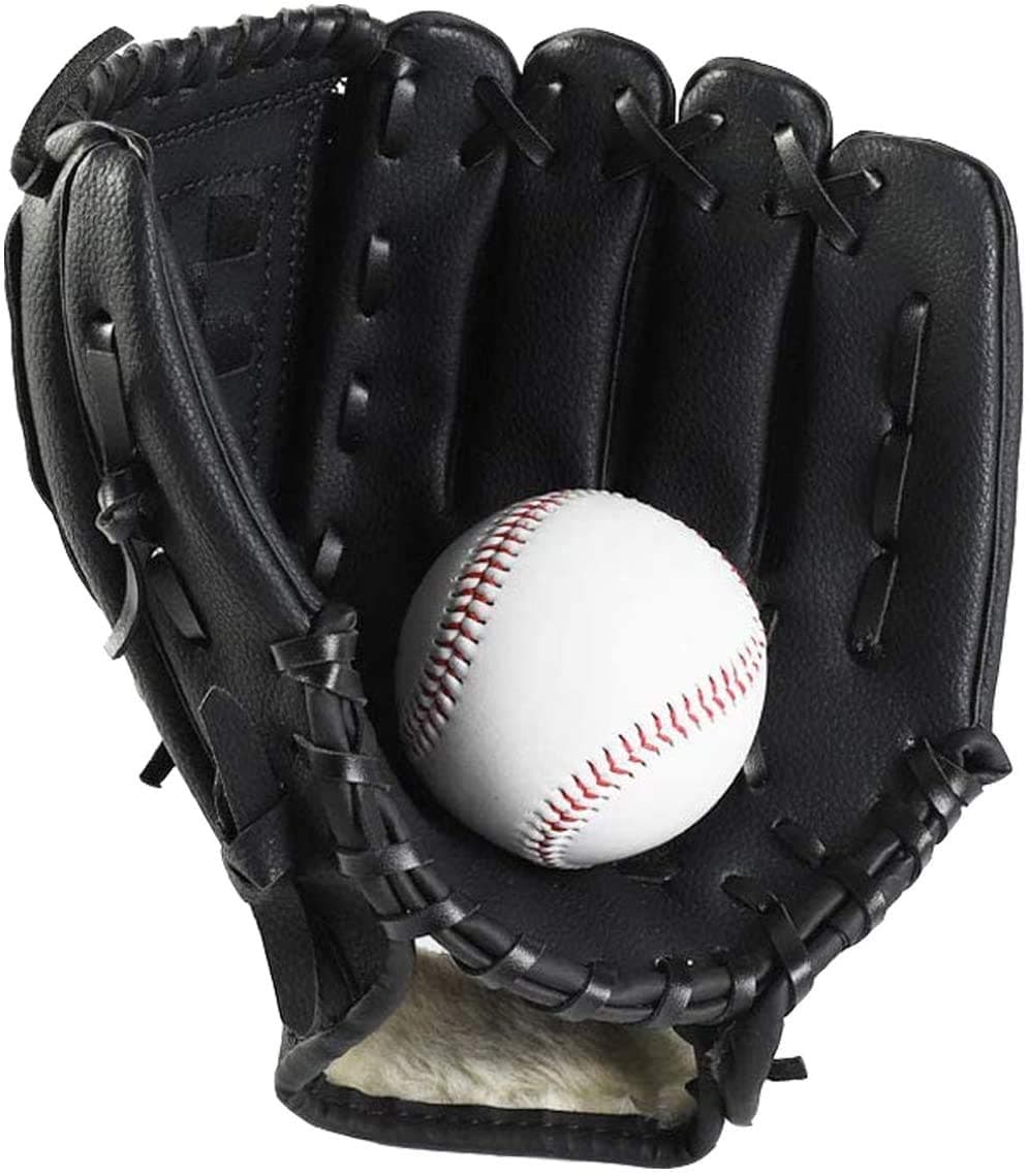 Baseball Glove Sports Batting Gloves with Baseball PU Leather Adjustable and Comfortable 10.5 inch 11.5 inch 12.5 inch Right Hand Throw, Left Hand Glove
