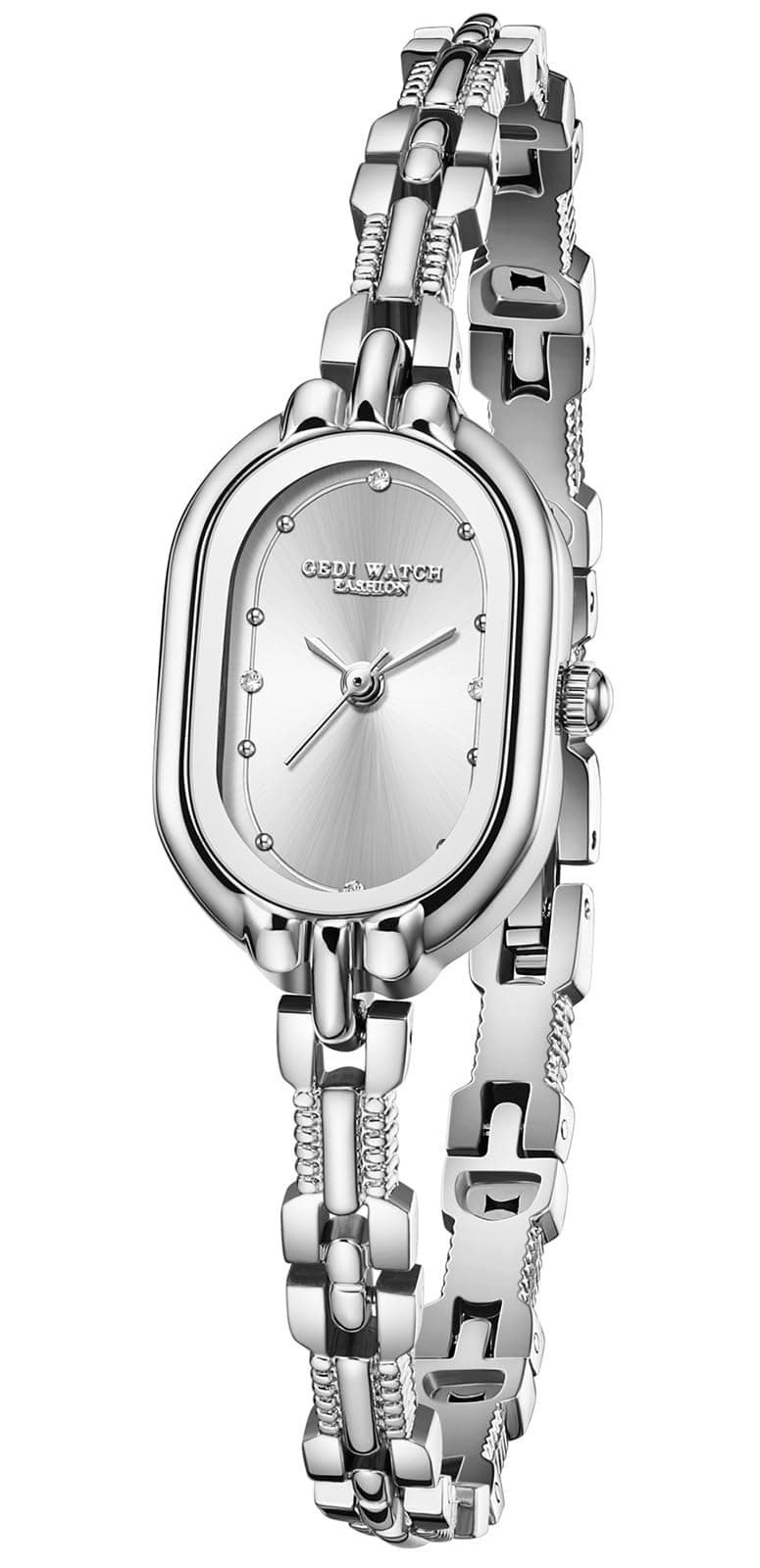 Women Vintage Petite Bracelet Gold Dainty Watch Small Oval Analog Quartz Watch Luxury Waterproof Ladies Diamonds Wristwatch