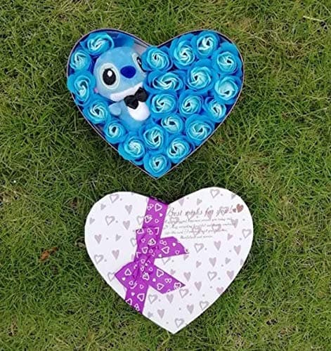 Best Quality - Stuffed & Plush Animals - Artificial plush Lilo stitch toys with bouquets stich soap flowers Valentine's Day rustic weeding decoration for weddings favor - by Pasona - 1 PCs