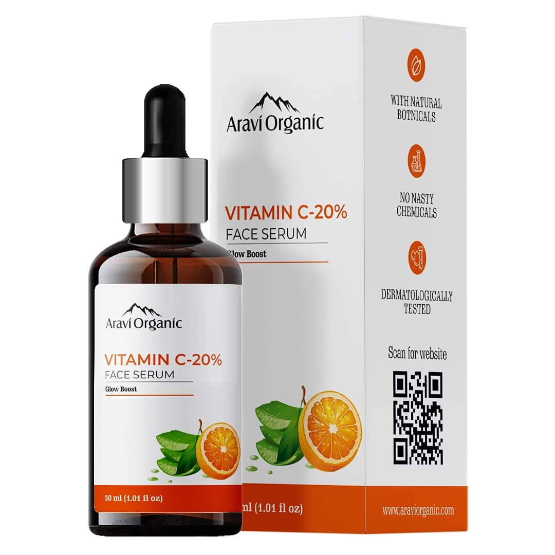 Aravi Organic Vitamin C Face Serum For - 30 ml | Women & Men | Pigmentation, Anti Ageing | All Skin Type