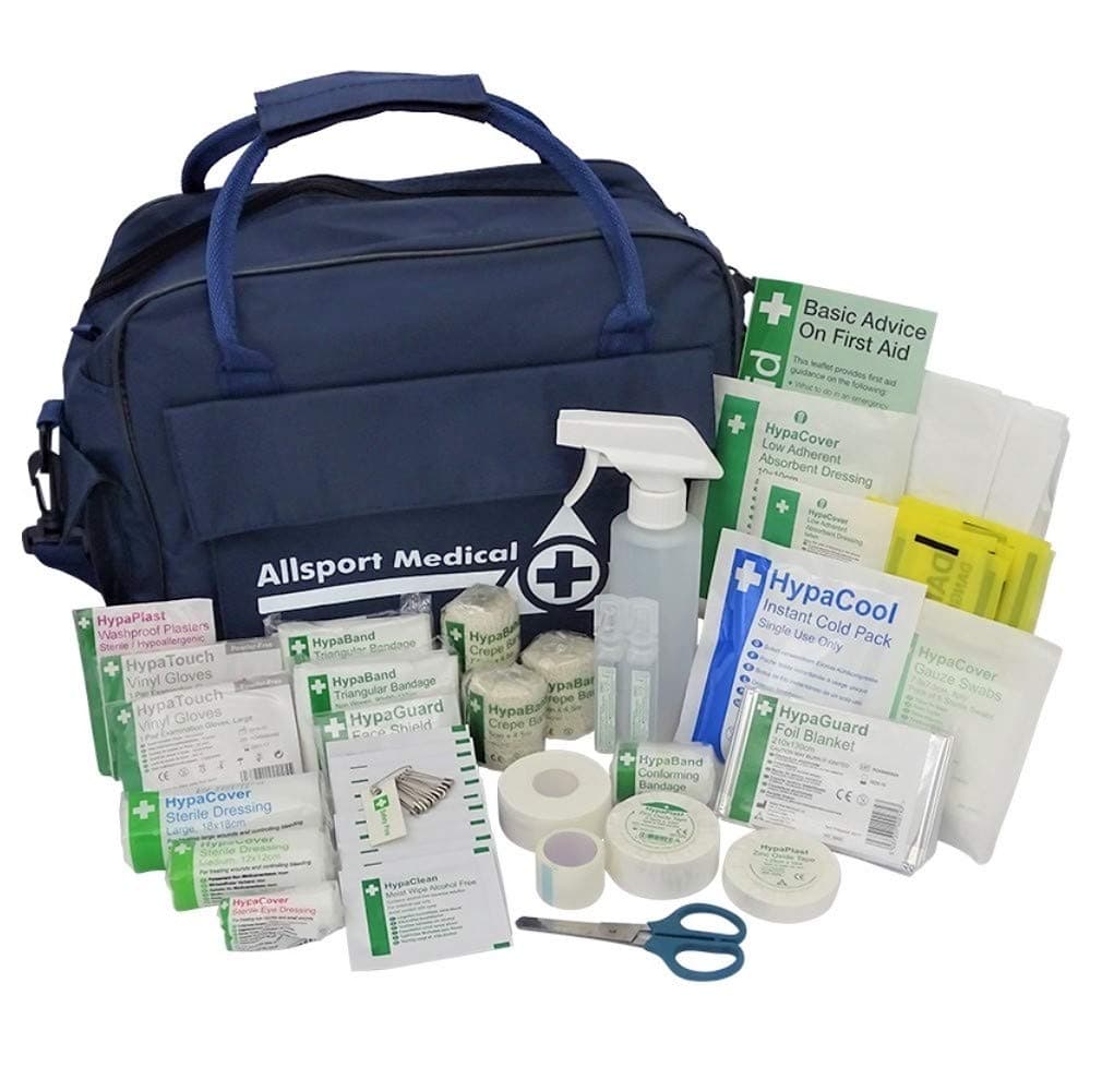 Sports First Aid Kit in Water-Resistant Holdall Bag - Fully Stocked