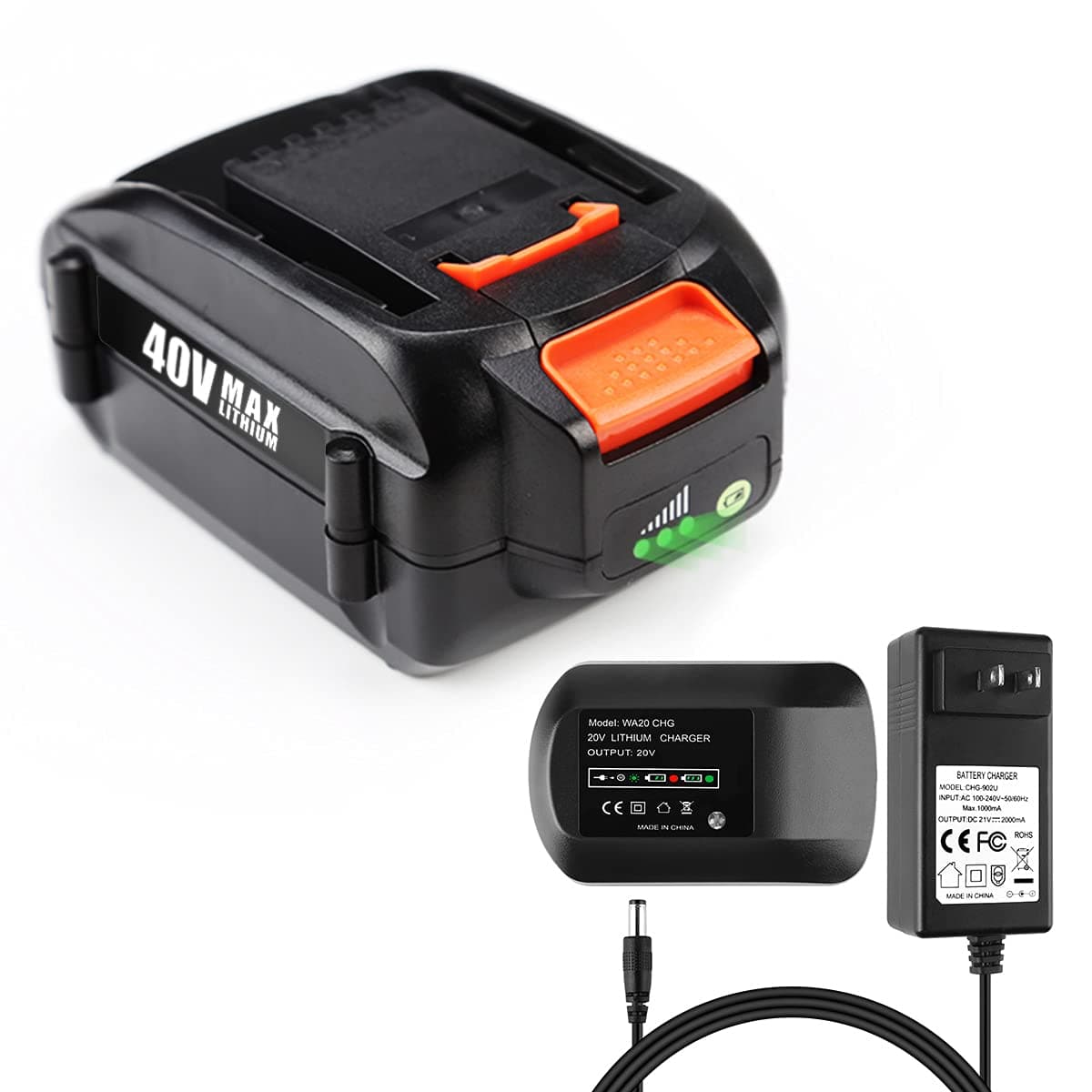 40V 3.5Ah WA3580 Lithium Battery for Worx 40V Battery and Charger WA3580 WG180 WG280 WG380 WG580(Not for 2 * 20v)