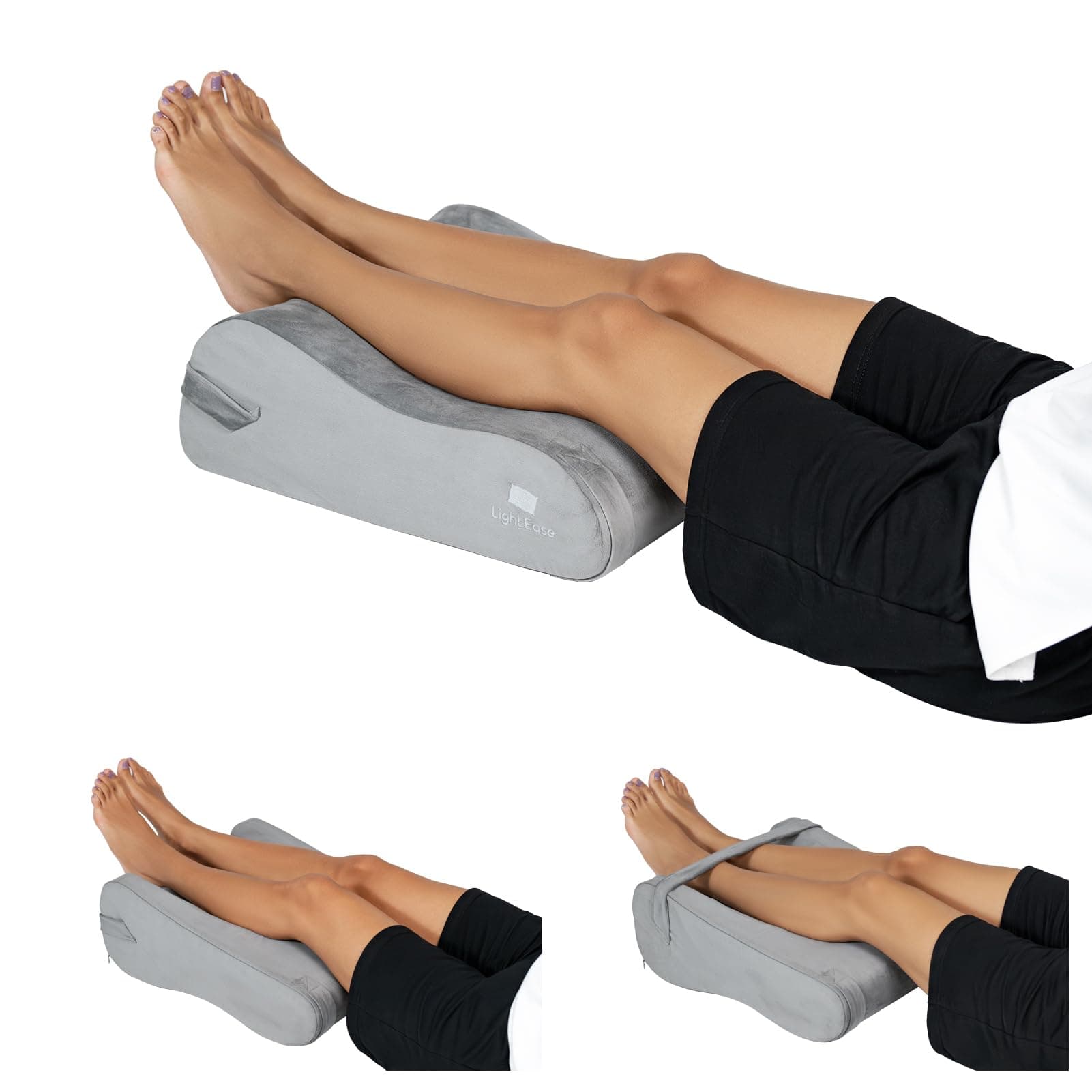 LightEase Leg Pillow, Knee Elevation Pillows, Foot Elevating for Sleeping, Rest, Blood Circulation, Surgery, Back Pain, Swelling
