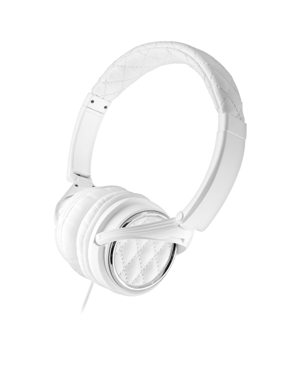Madison Avenue (white)Designer Headphones w/High-Fidelity Drivers, In-Line Microphone, Detachable Cable, Compact Folding Design & Bamboo Box by BiGR Audio