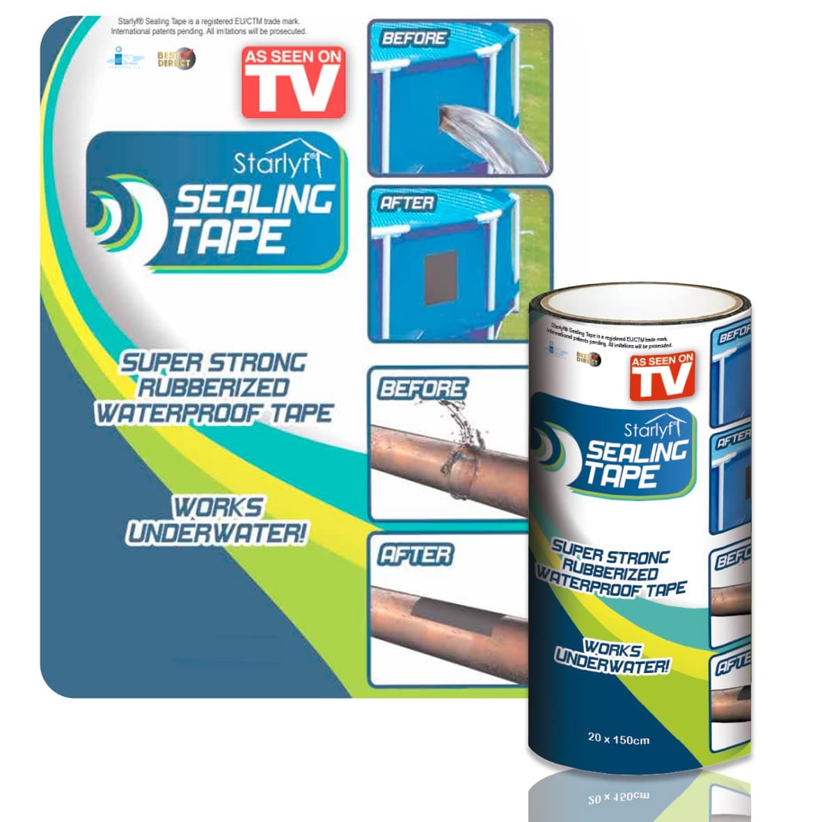 STARLYFSealing Tape, As Seen on TV, Adhesive Tape, Packaging, Waterproof Sealing Tape, Masking Tape for Bath, Kitchen, Shower Room, 20 x 150 cm